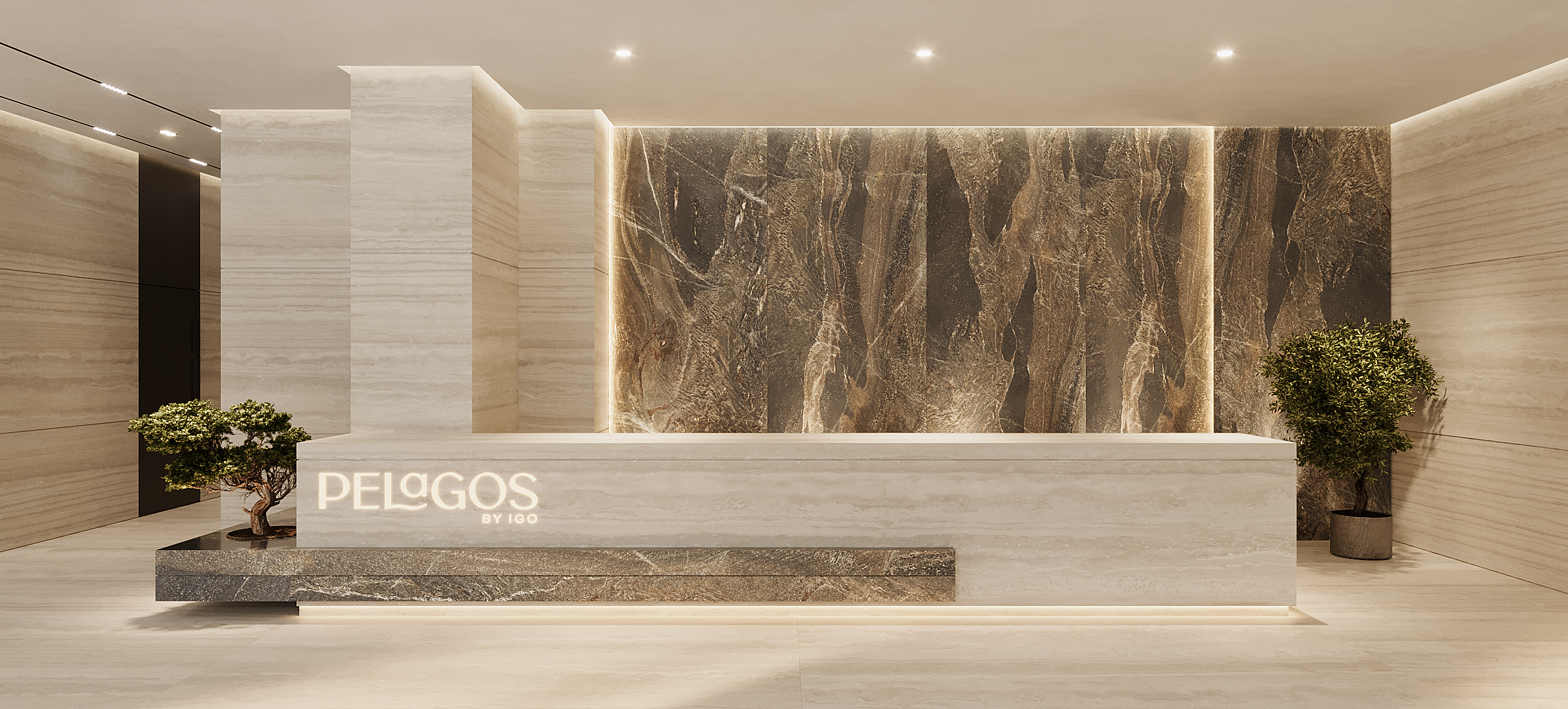 Pelagos. Main Lobby. 3D Visualizer and Ai Creator in Dubai, UAE