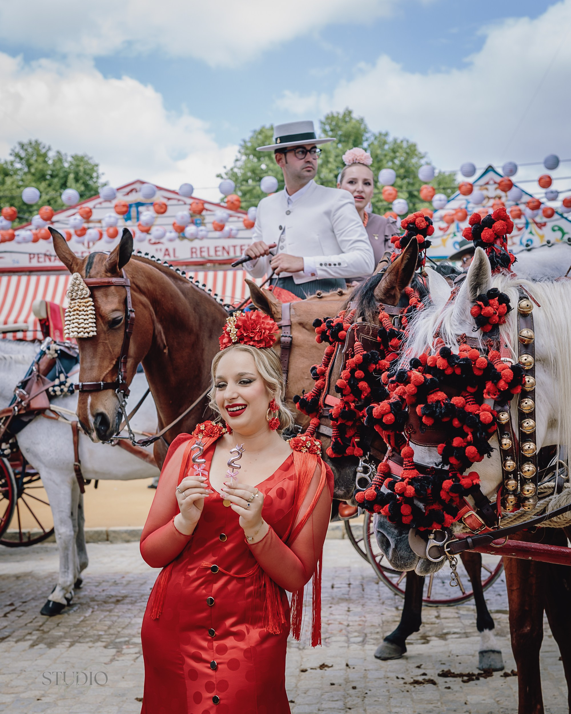 Sesión de fotos en feria de Abril de Sevilla. Inicio