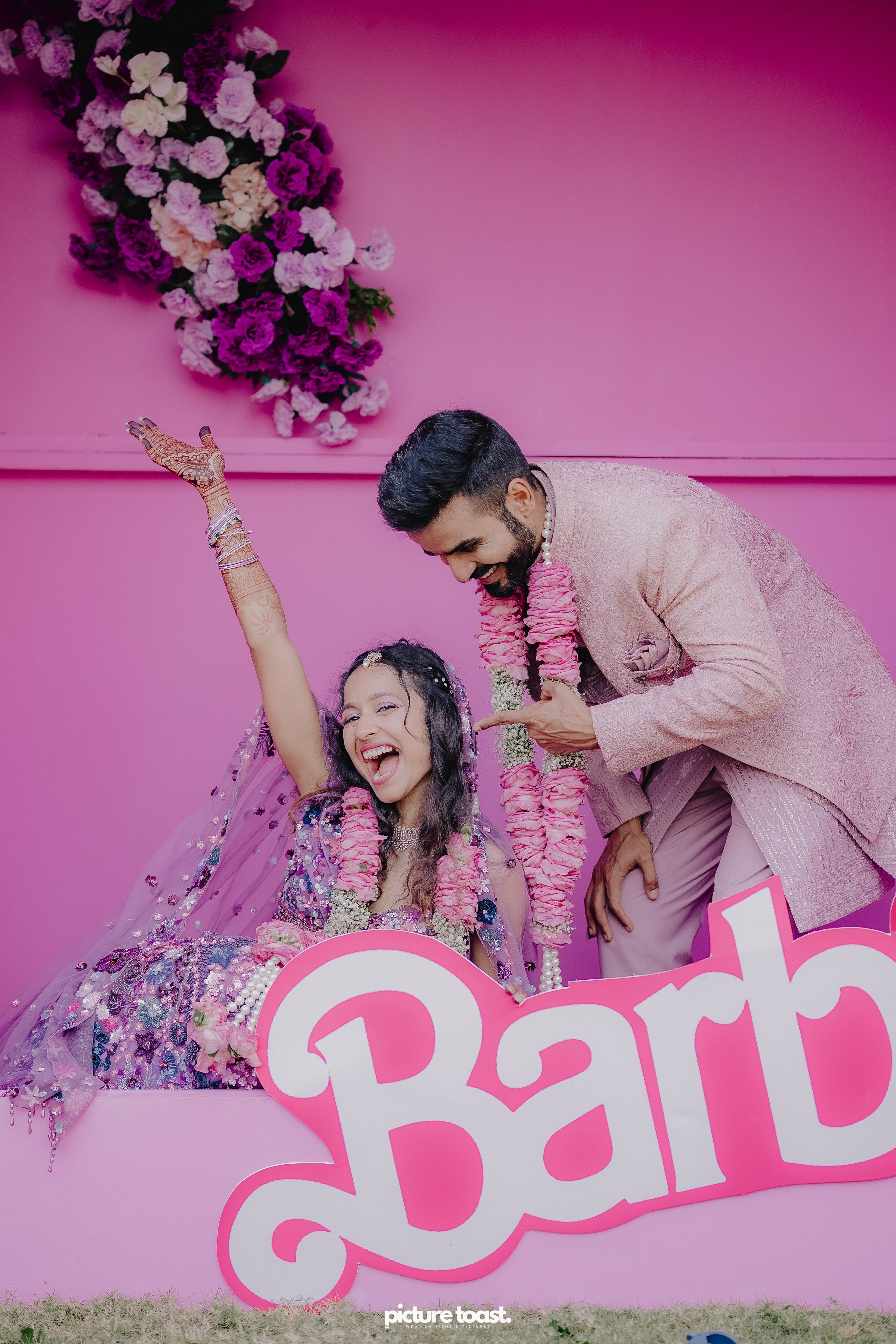 Varamala Ft. Barbie & Aneesh. Fine art Wedding Photographers in India & Canada