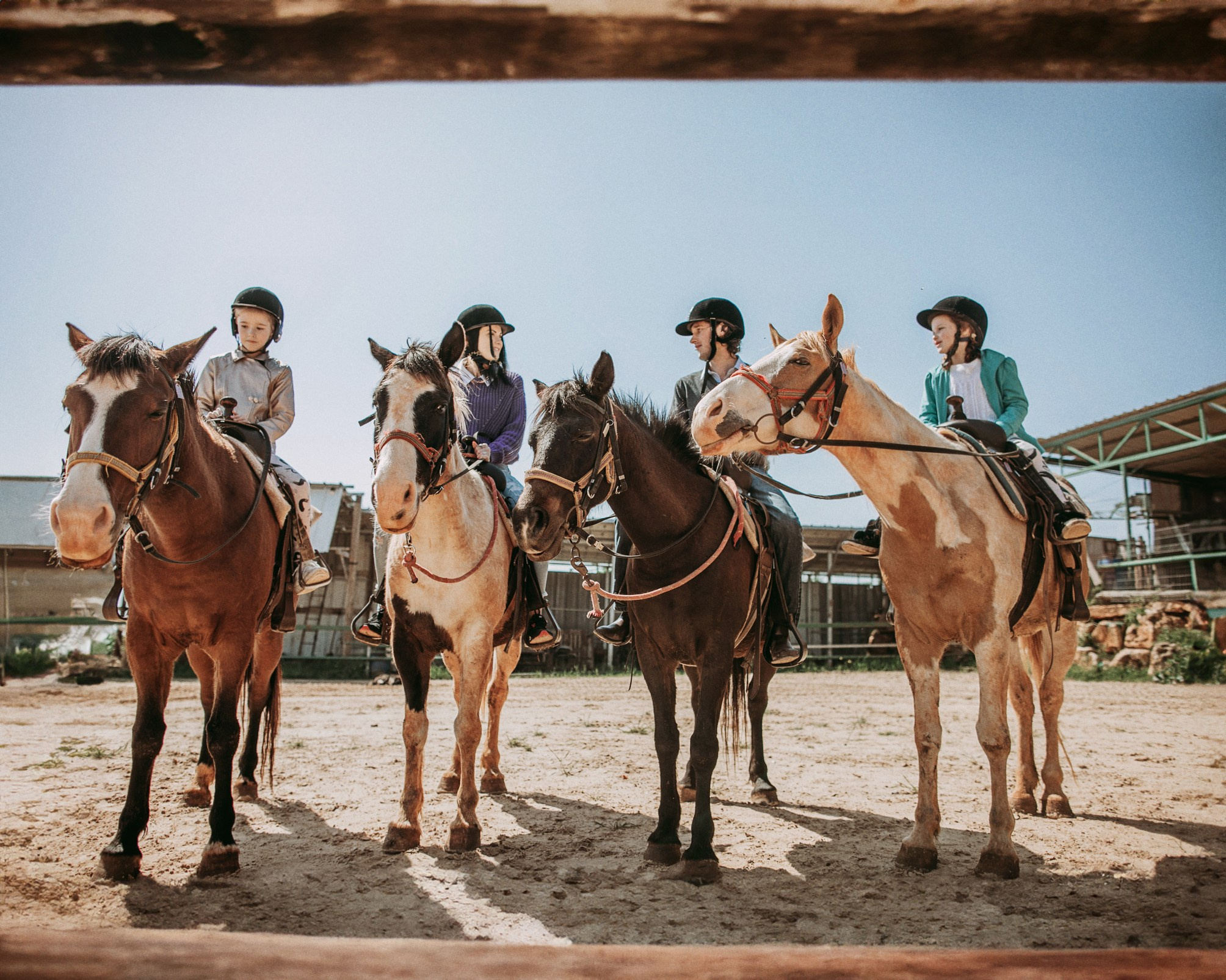 Family riding horses through the hills of Mount Carmel, near Beit Oren. George TLV — Professional photographer and retoucher in Israel