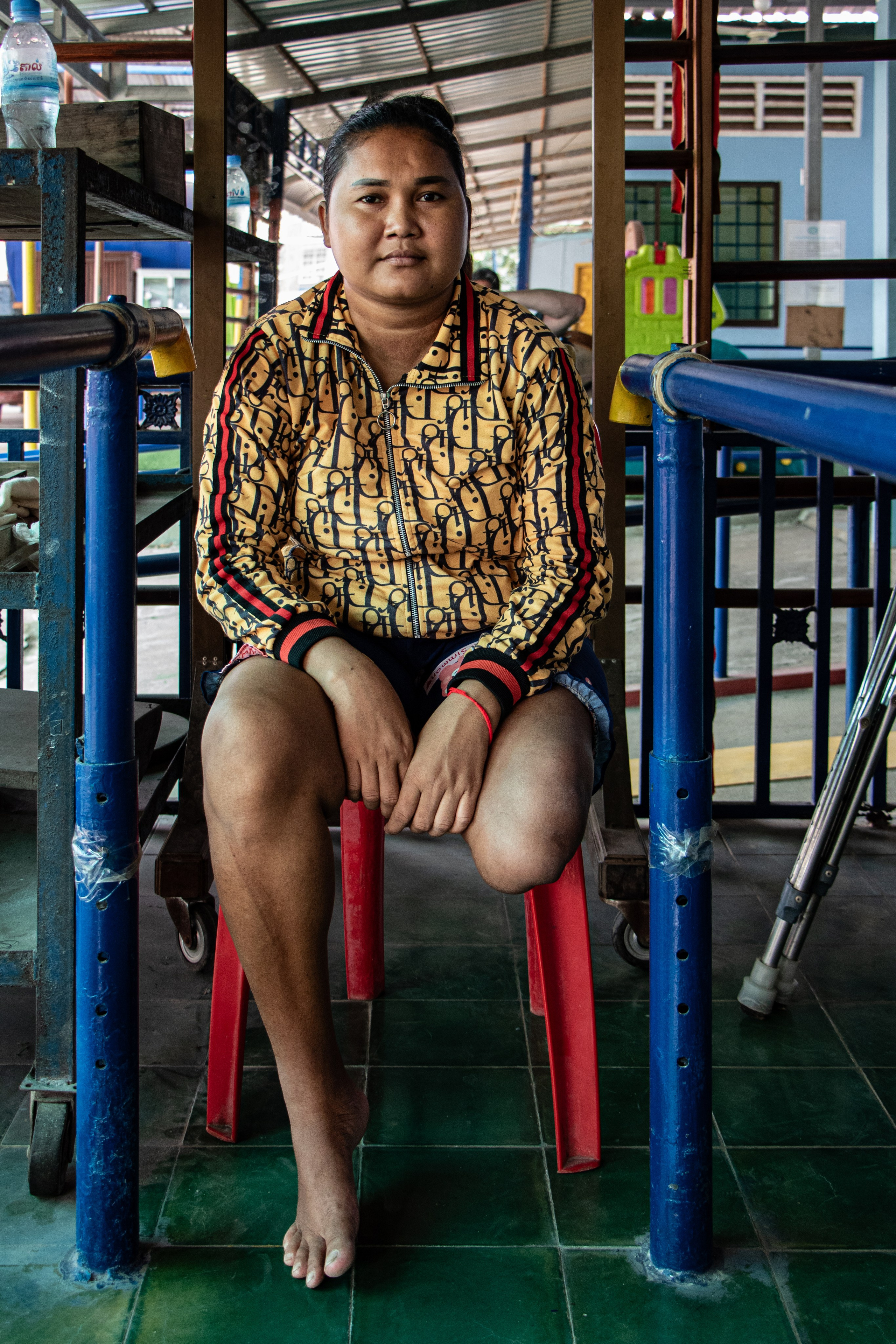 Portait d'une femme victime des mines.