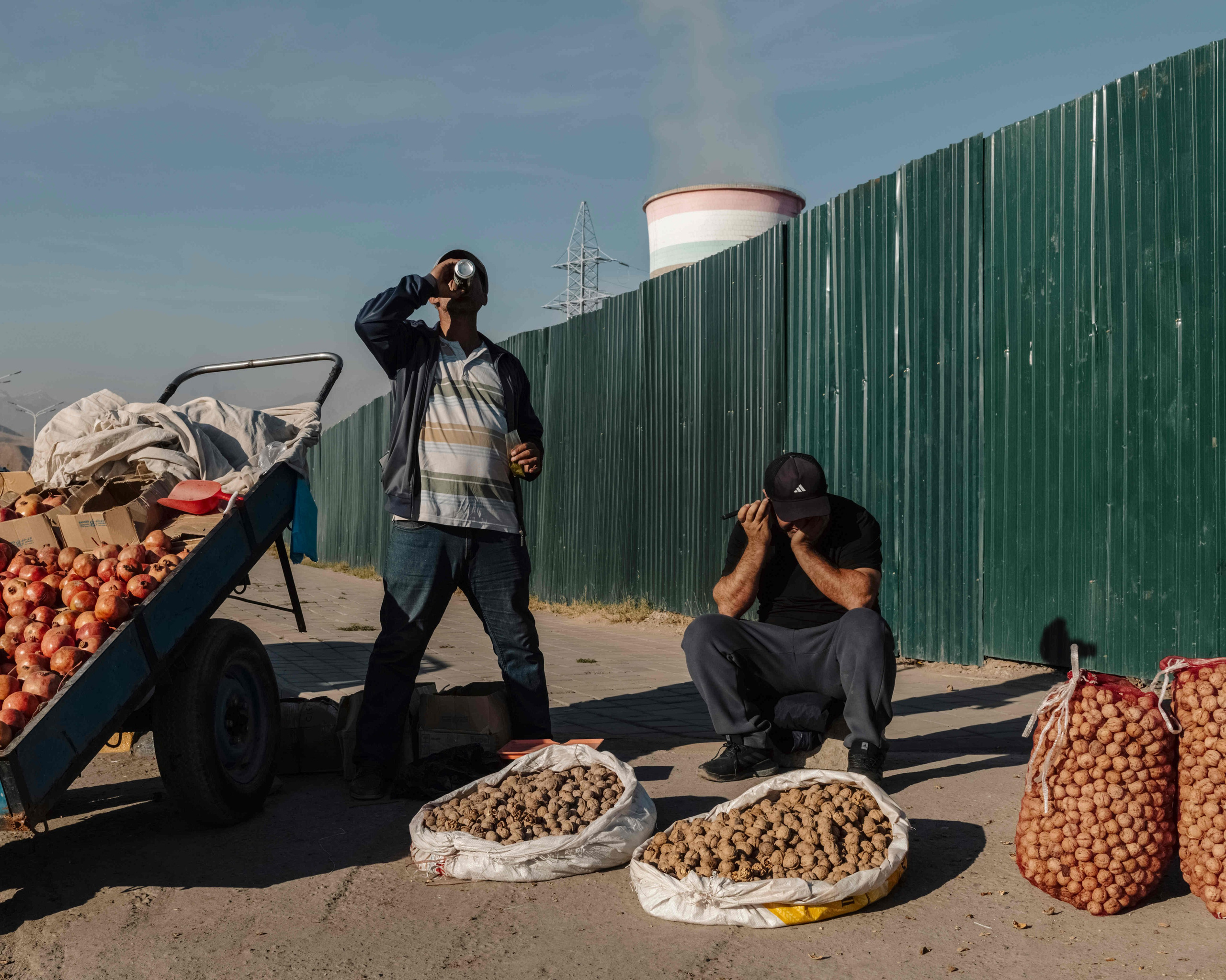 Vendors near the Dushanbe-2 power plant, built with Chinese assistance. Despite major infrastructure projects financed by foreign partners, World Bank data based on figures from the Agency on Statistics under the President of Tajikistan show that Tajikistan still has the lowest average salary among Central Asian countries.