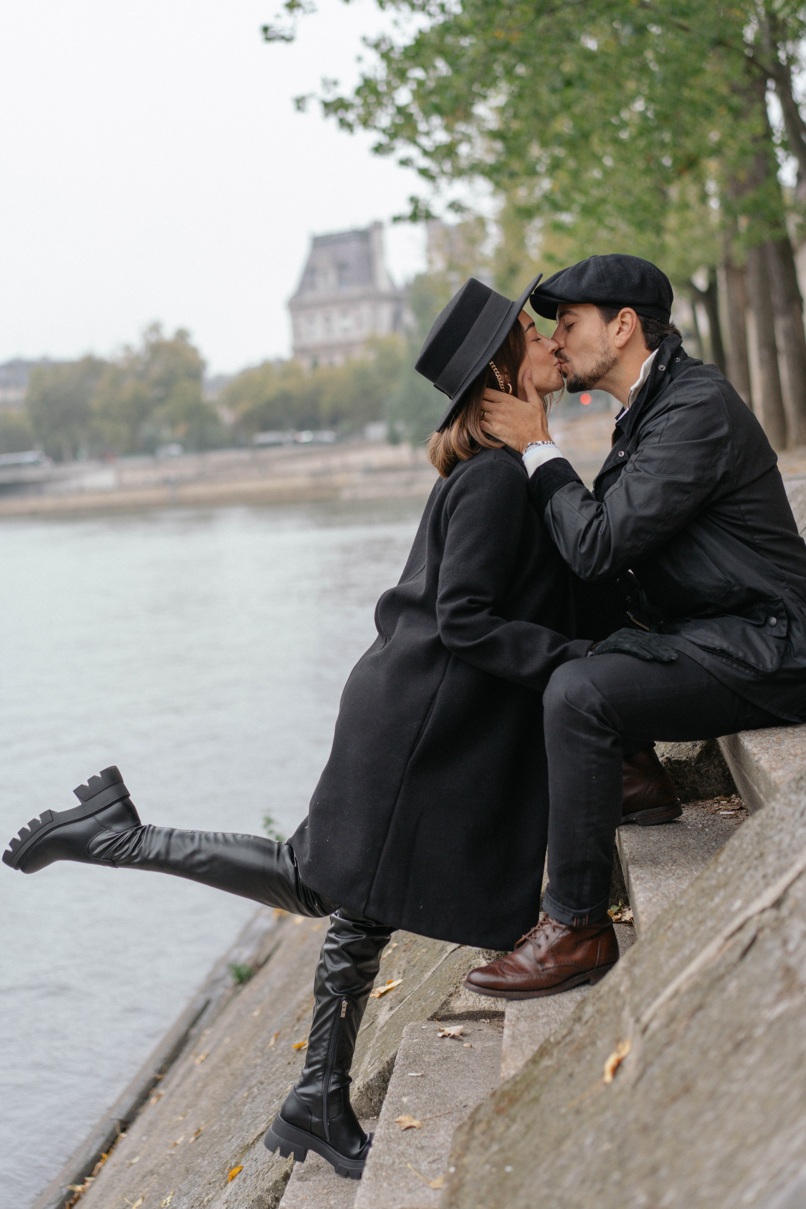 романтическая фотосессия на набережных Парижа