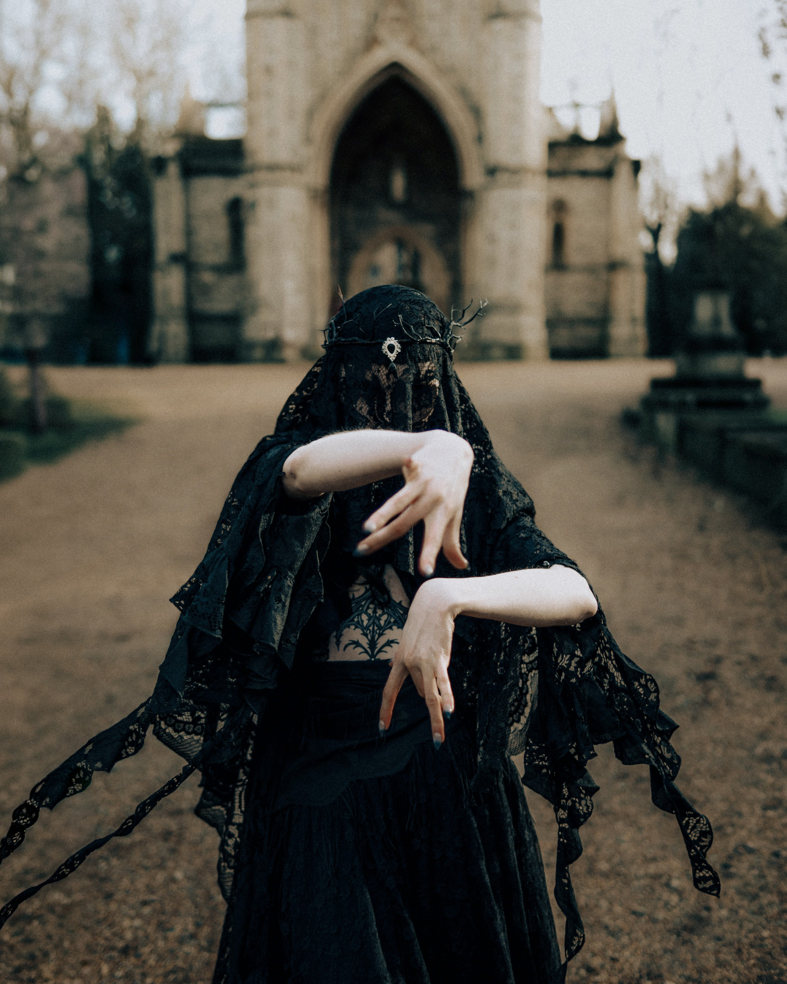 Gothic cemetery photoshoot. Moth & Moss Photography