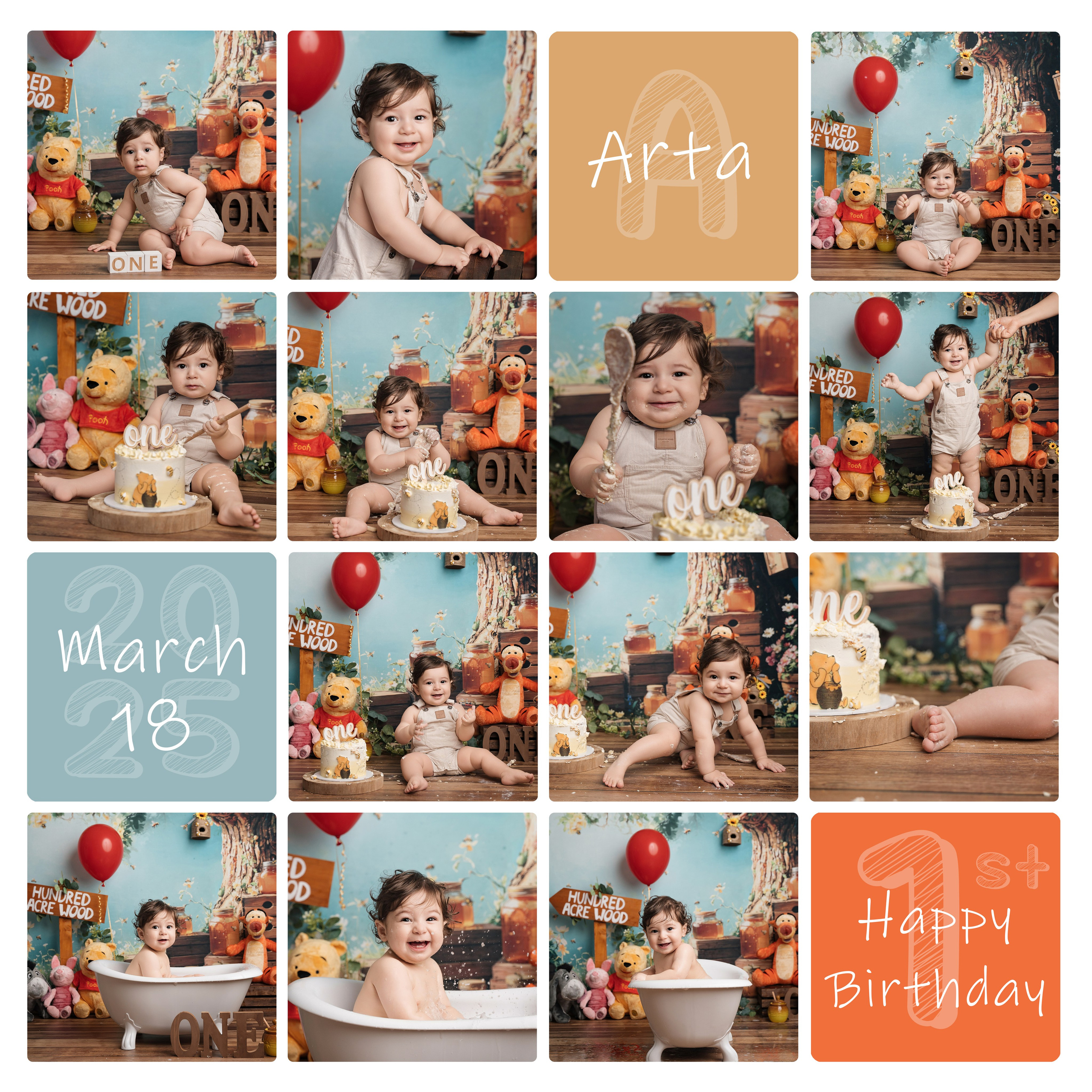 Arta’s “Winnie The Pooh” cake smash session
