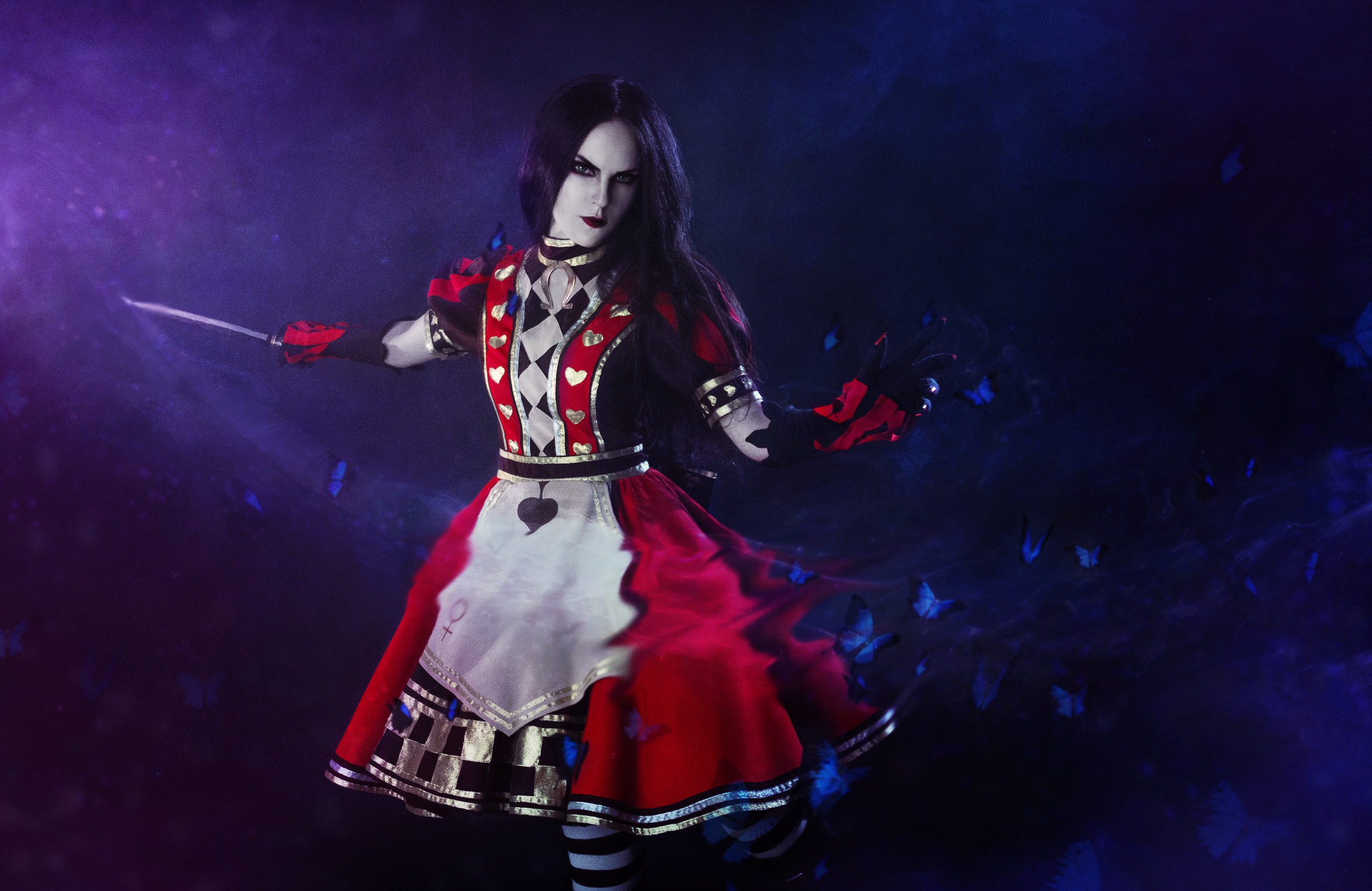 Fantasy cosplay portrait with dramatic studio lighting. Dark aesthetic cosplay photoshoot in Belgrade. Creative fantasy character photography in Serbia