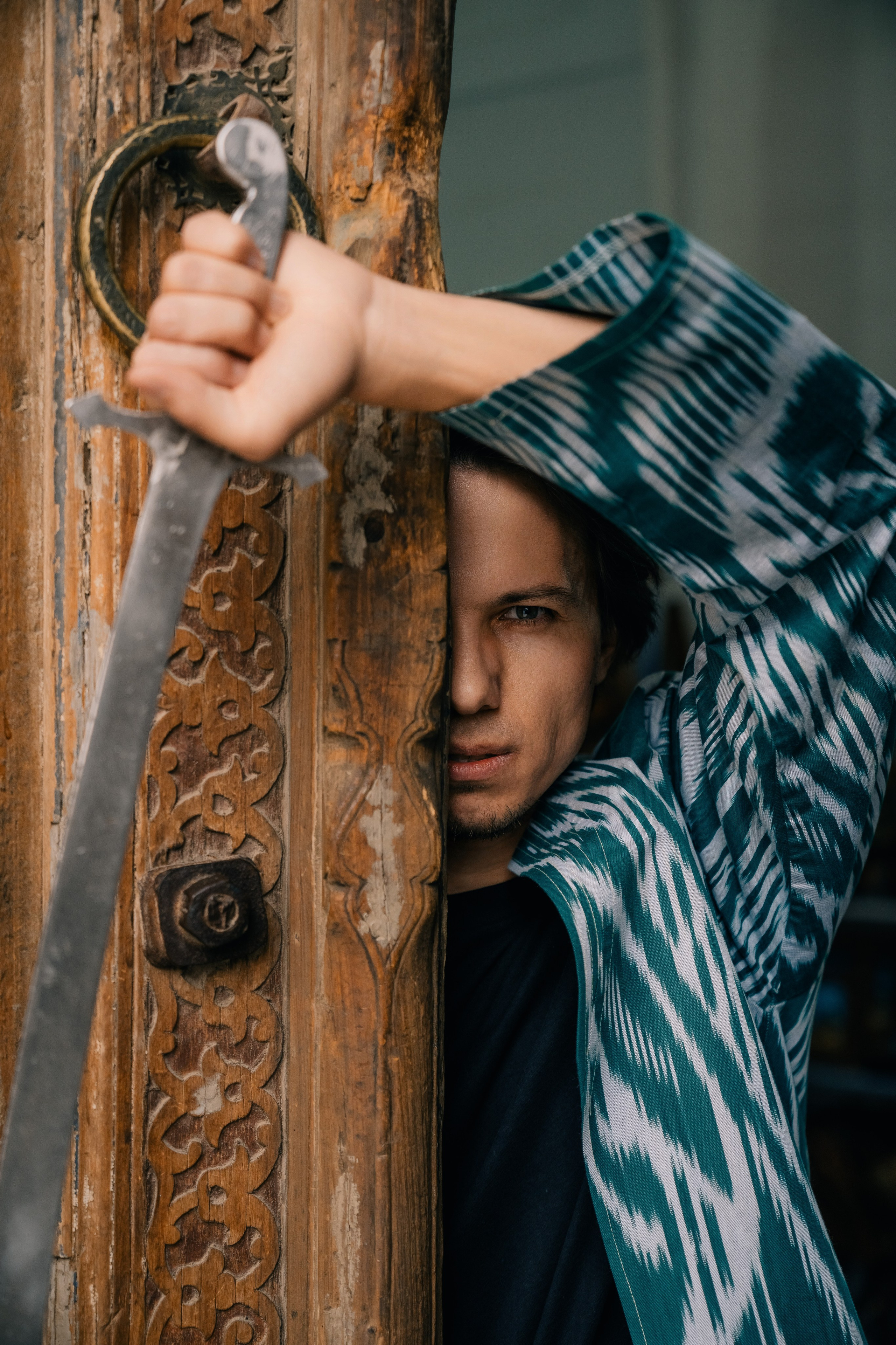 Русская пара, Самаркандские горы, традиционная одежда.