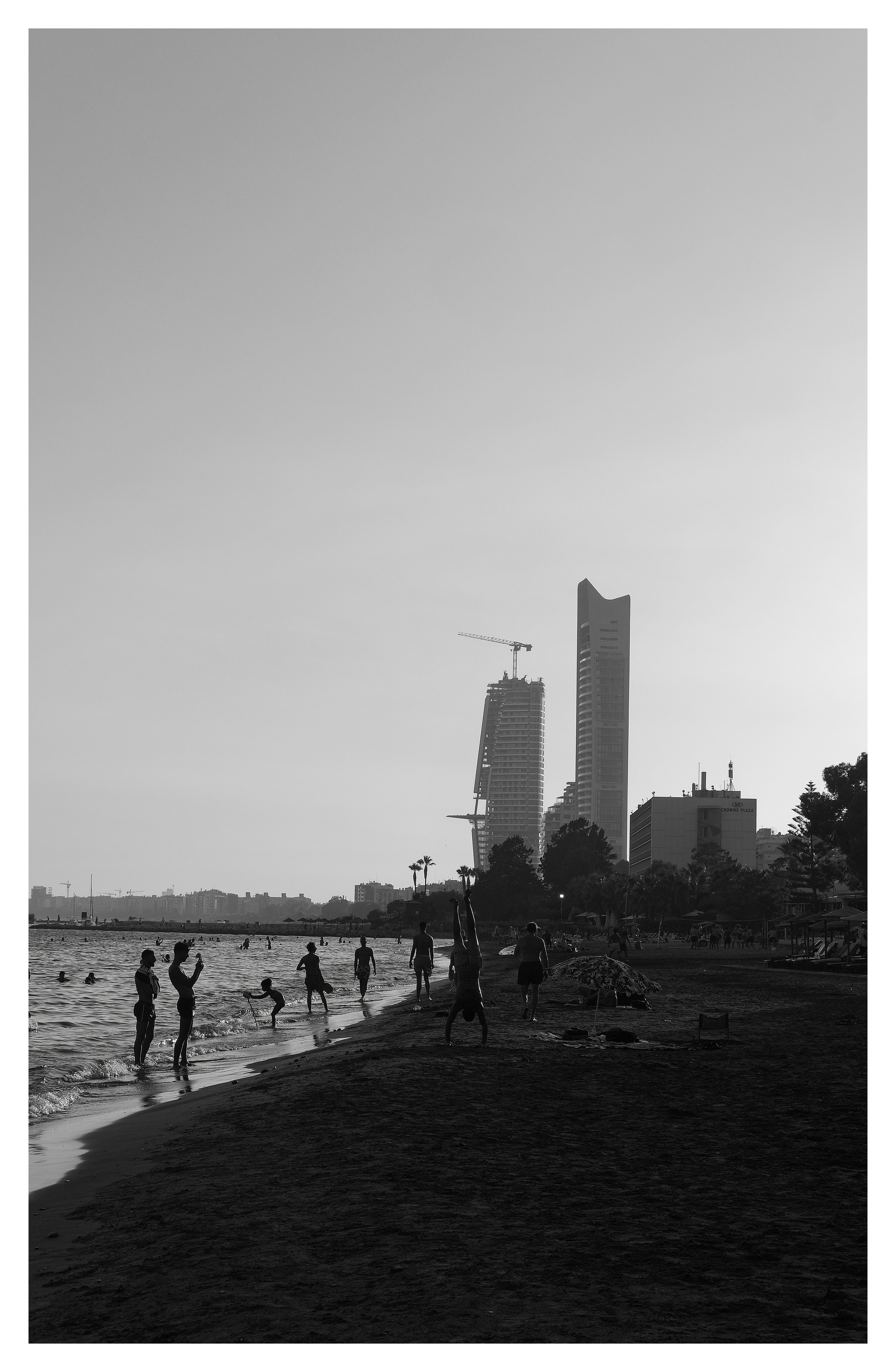 Limassol Beach in Black and White Photography, Cyprus
