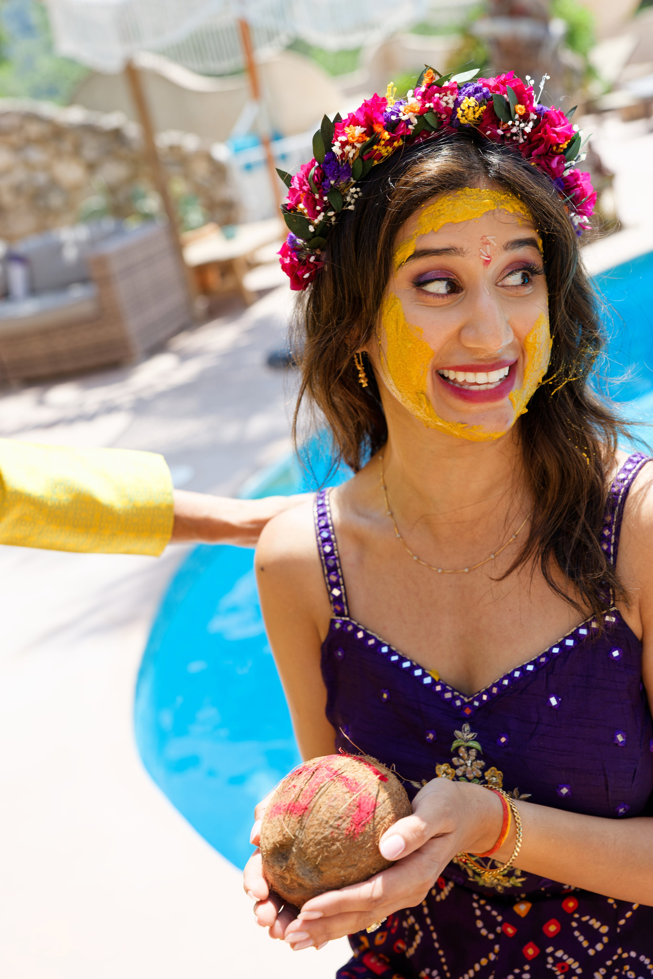 Indian wedding Haldi ceremony & Mehndi Night at Masia Nur, Sitges, Spain Preview