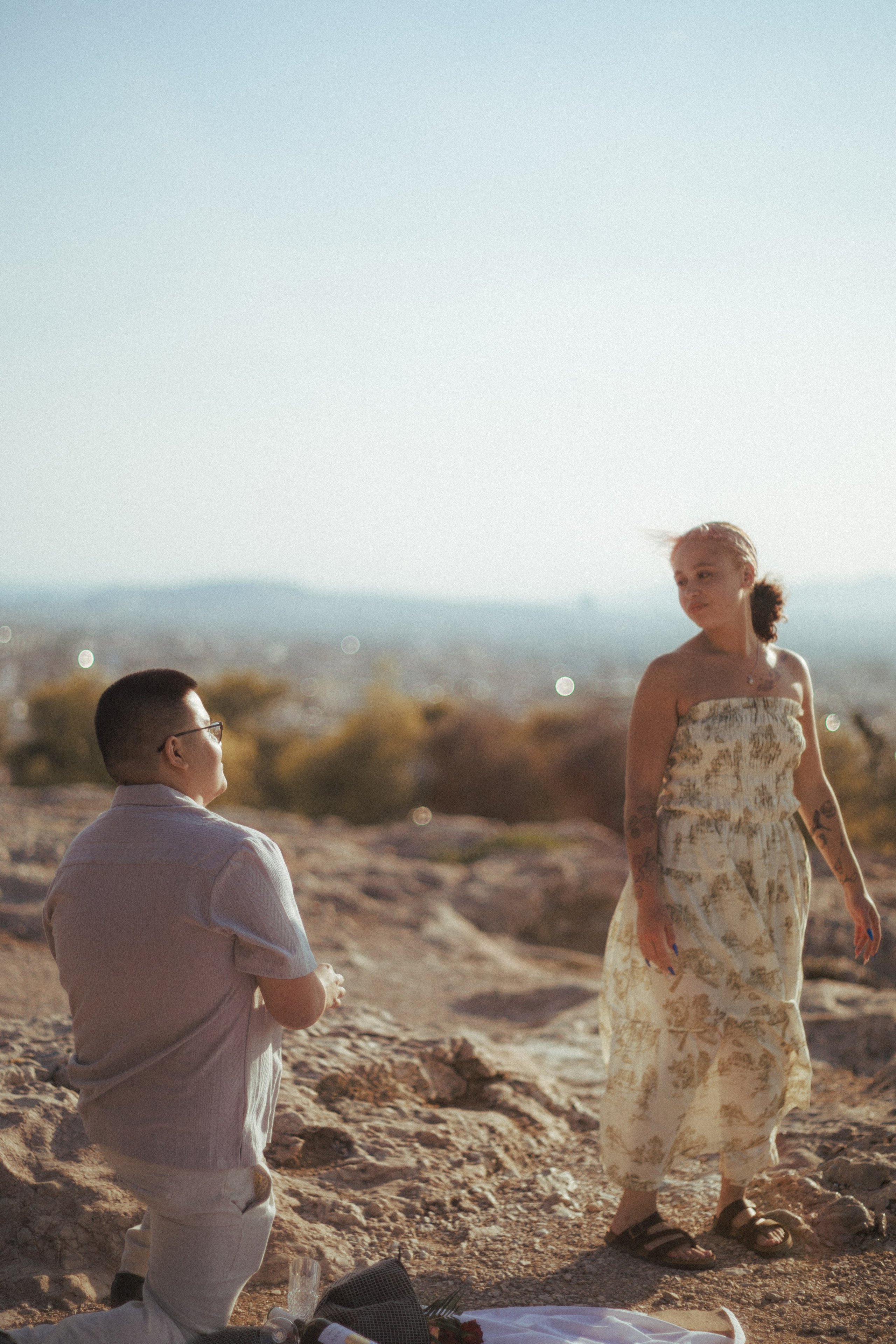 Proposal of Andrew to Natasha. Photographer in Greece Kristina