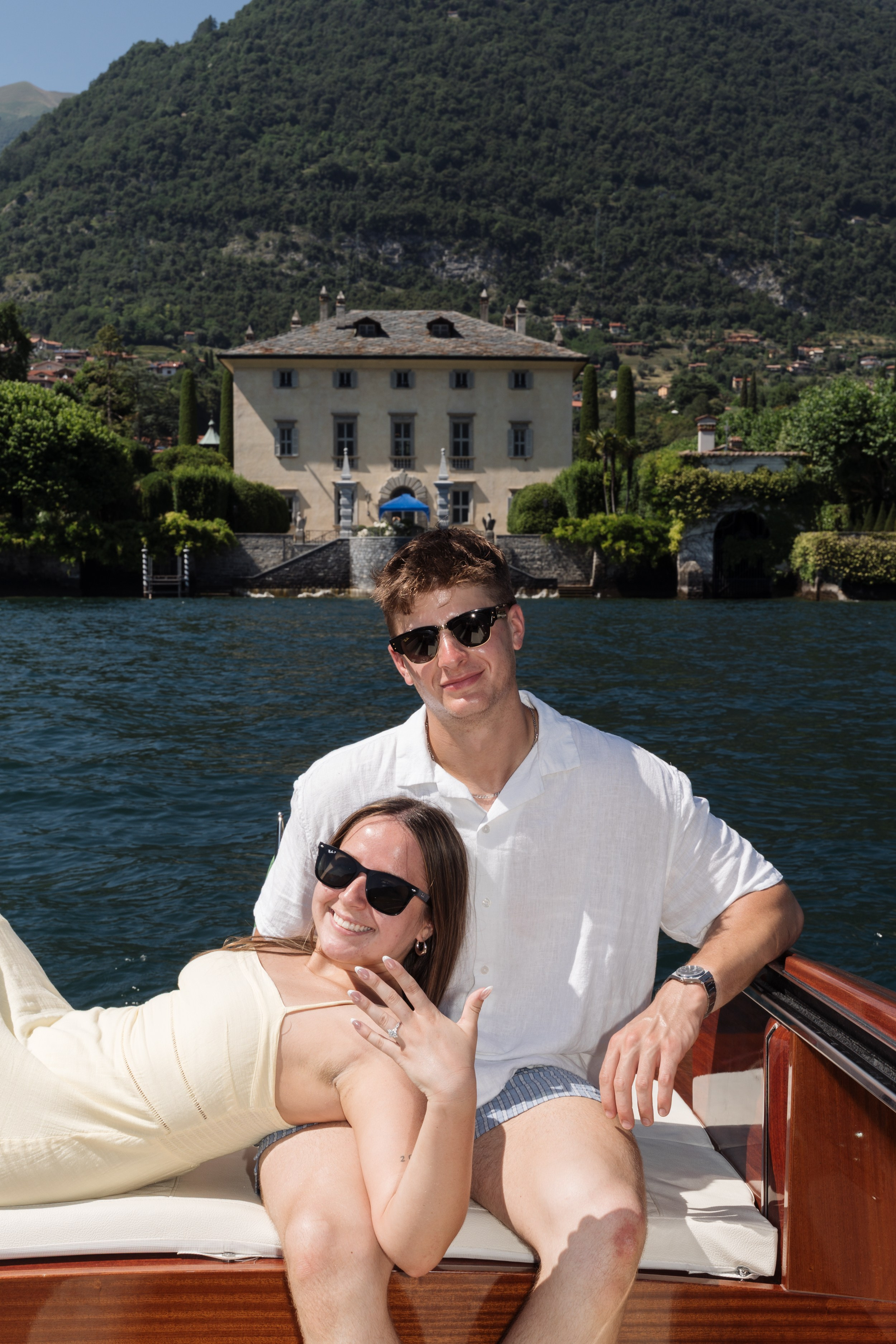Boat Proposal in Lake Como. Lake Como Proposal Photographer | Surprise Proposals & Engagements