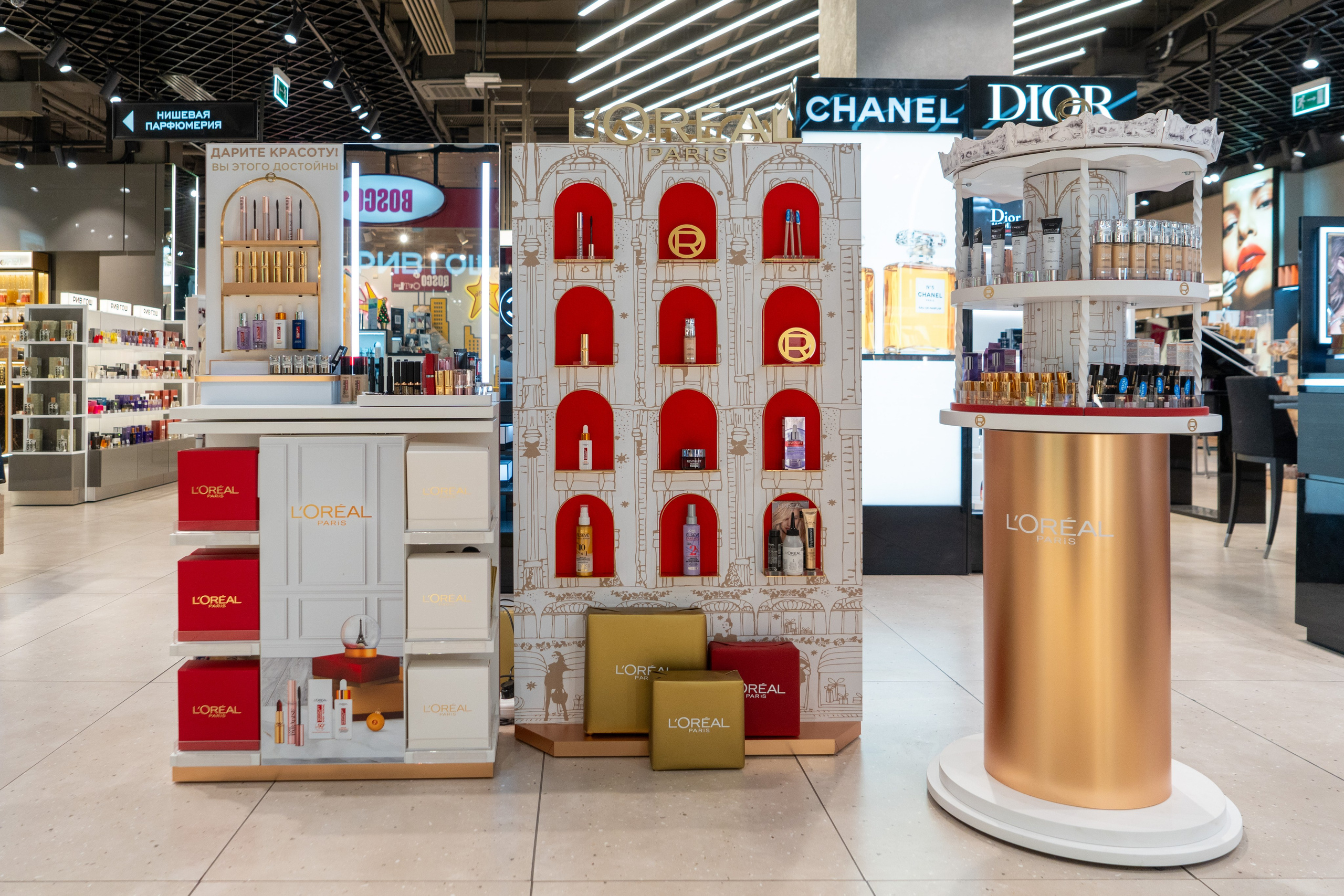 Отчет партнерской интеграции Loreal в магазинах Рив Гош. Репортажный фотограф в Красной Поляне и Сочи Павлюченко Екатерина