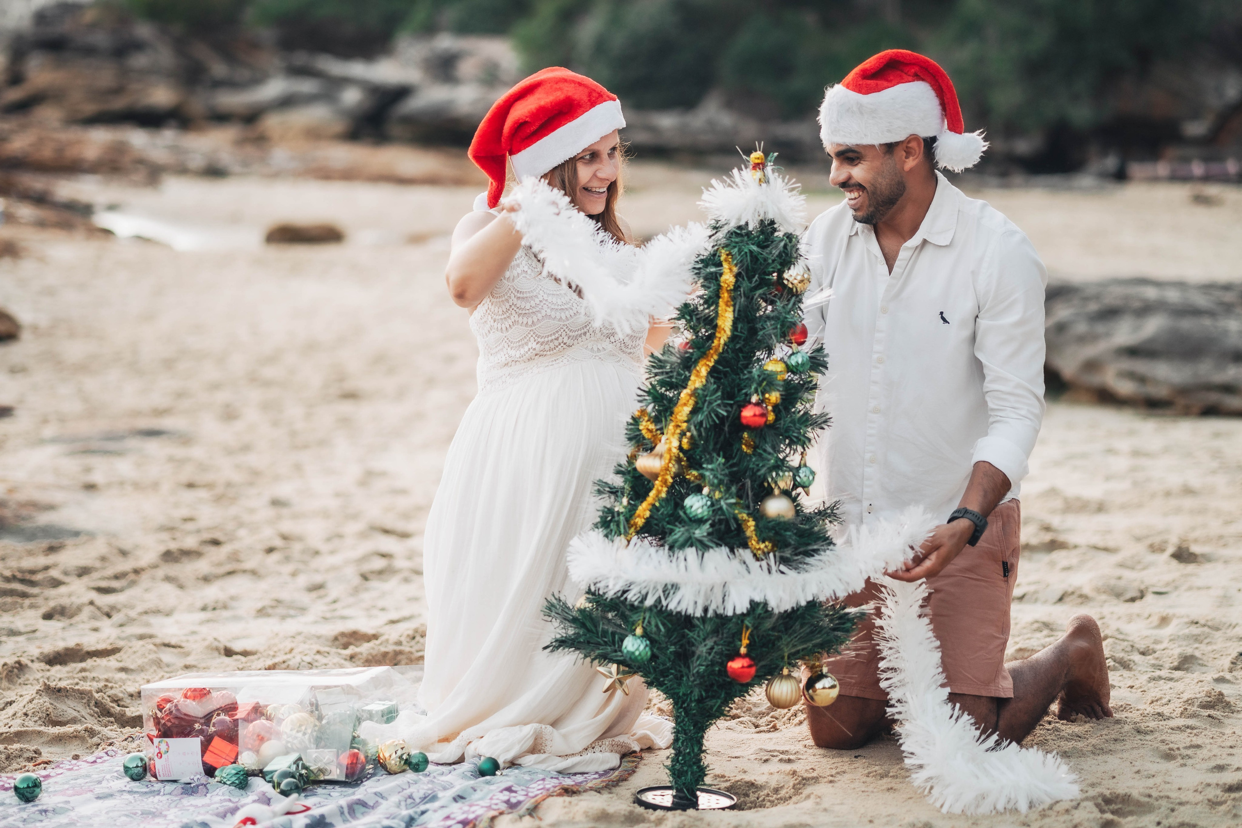 Heather + Tulio + Pregnant + Christmas. True Story Photography