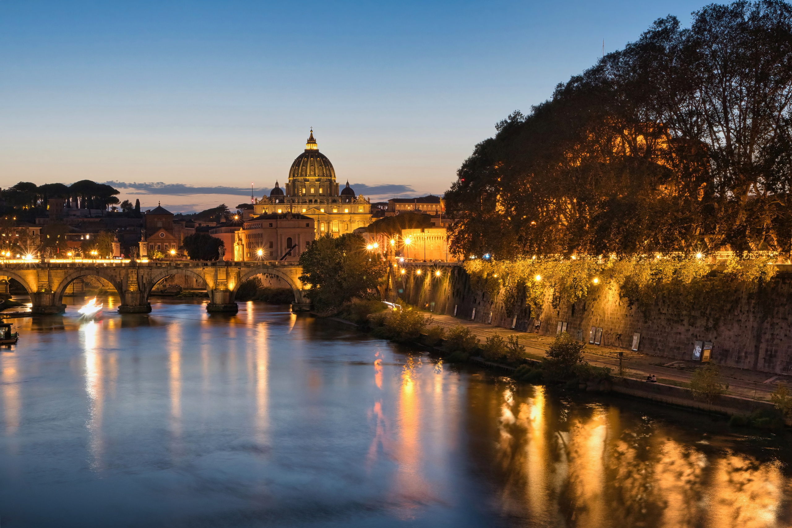 Photography of Italy – Sunset view overlooking St. Peter’s Basilica in Rome, photographed as part of a photography book about Rome.