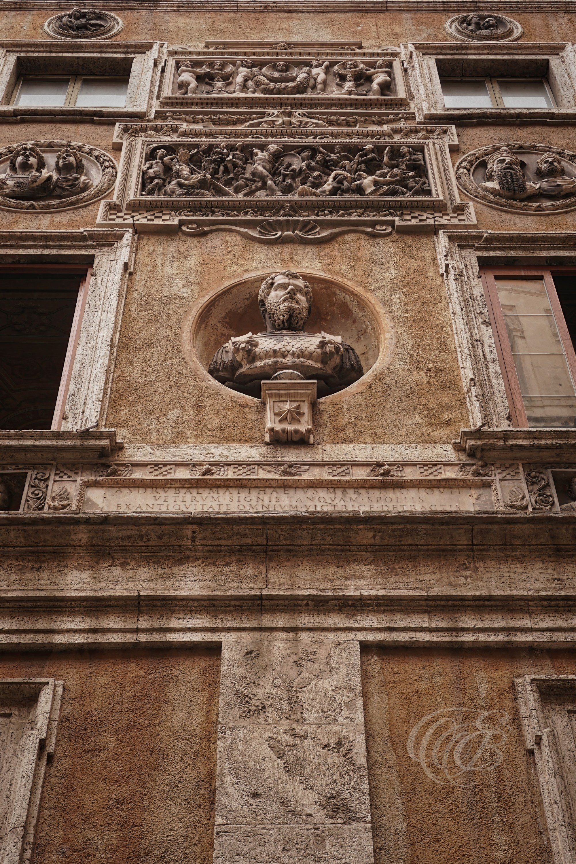 Rome Italy — Palazzo Mattei Interior Wall Reliefs — Eduardo Bartoli Fine Art Photography — Photograph of detailed bas-reliefs on an interior wall of Palazzo Mattei, Rome, Italy — photography by Eduardo Bartoli.