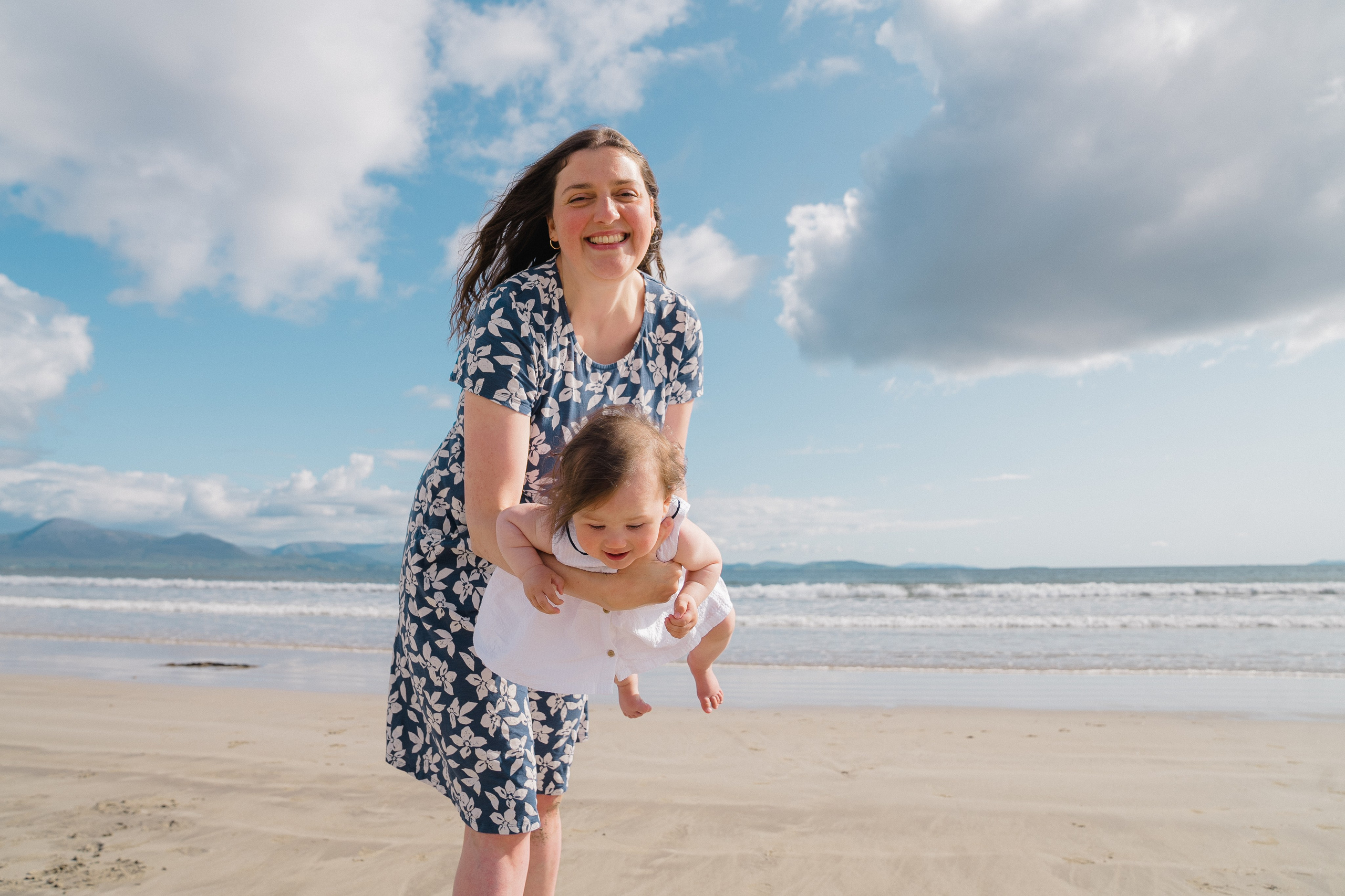 Darya and Mia at the ocean. Wedding and family photographer Ireland
