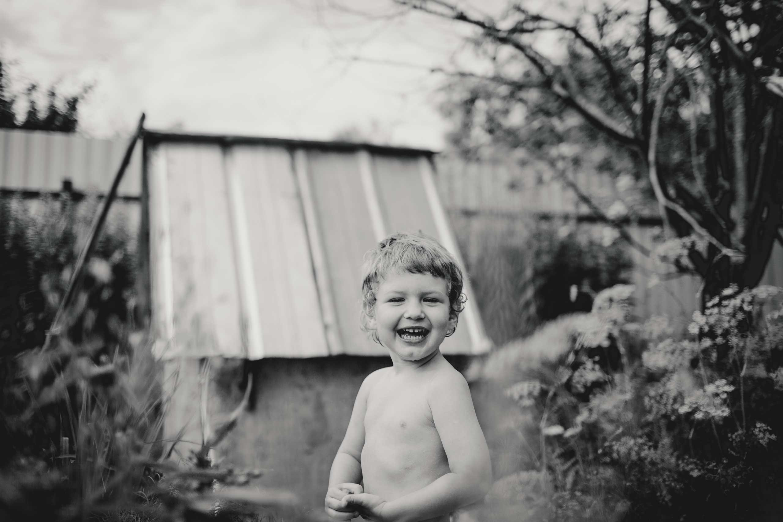 happy boy in a countryside
