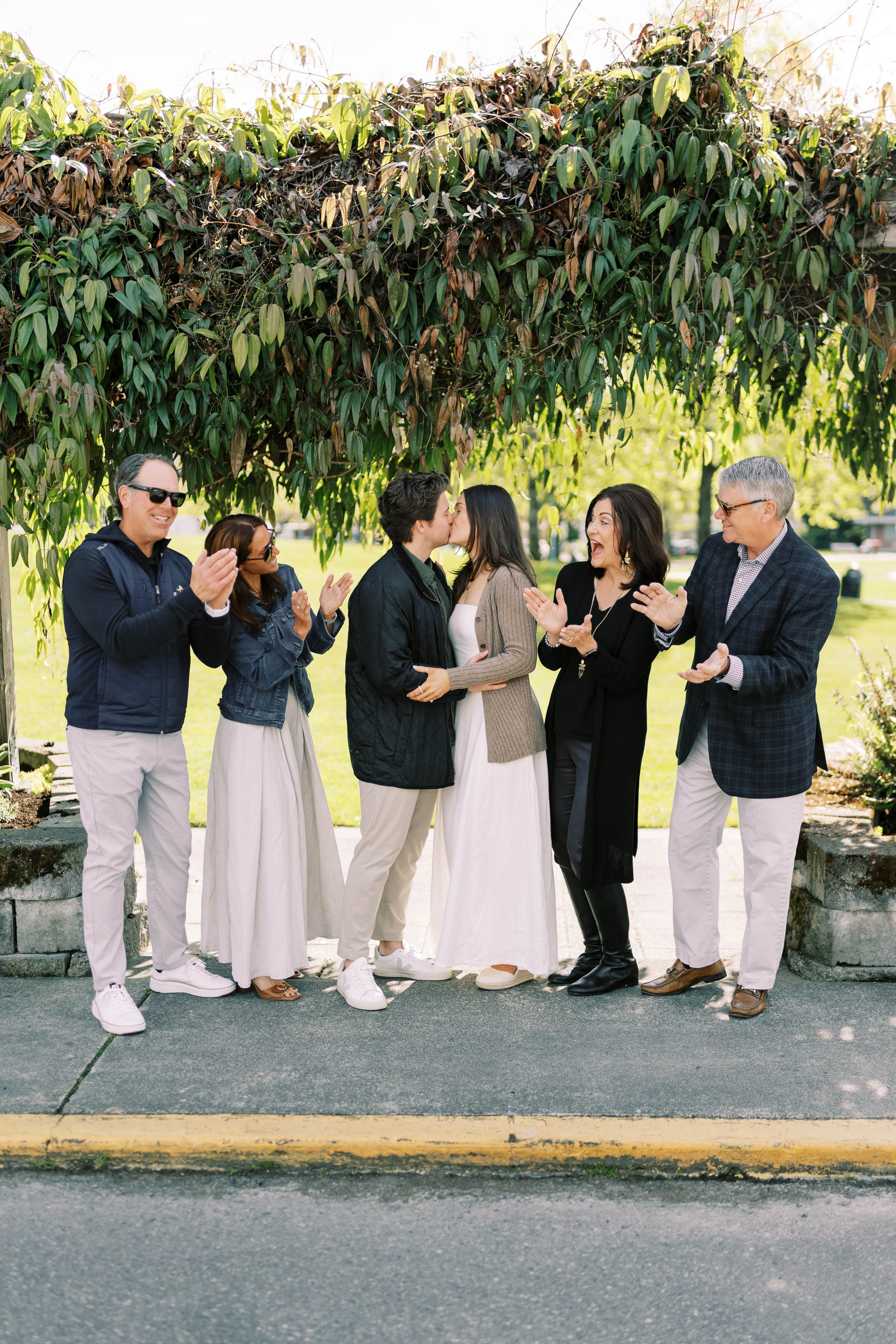 Engagement photo shoot Jake & Caroline / May 2024. Marina Park|Kirkland, WA. EVAN ARISTOV WEDDING PHOTOGRAPHY — Seattle Wedding Photographer
