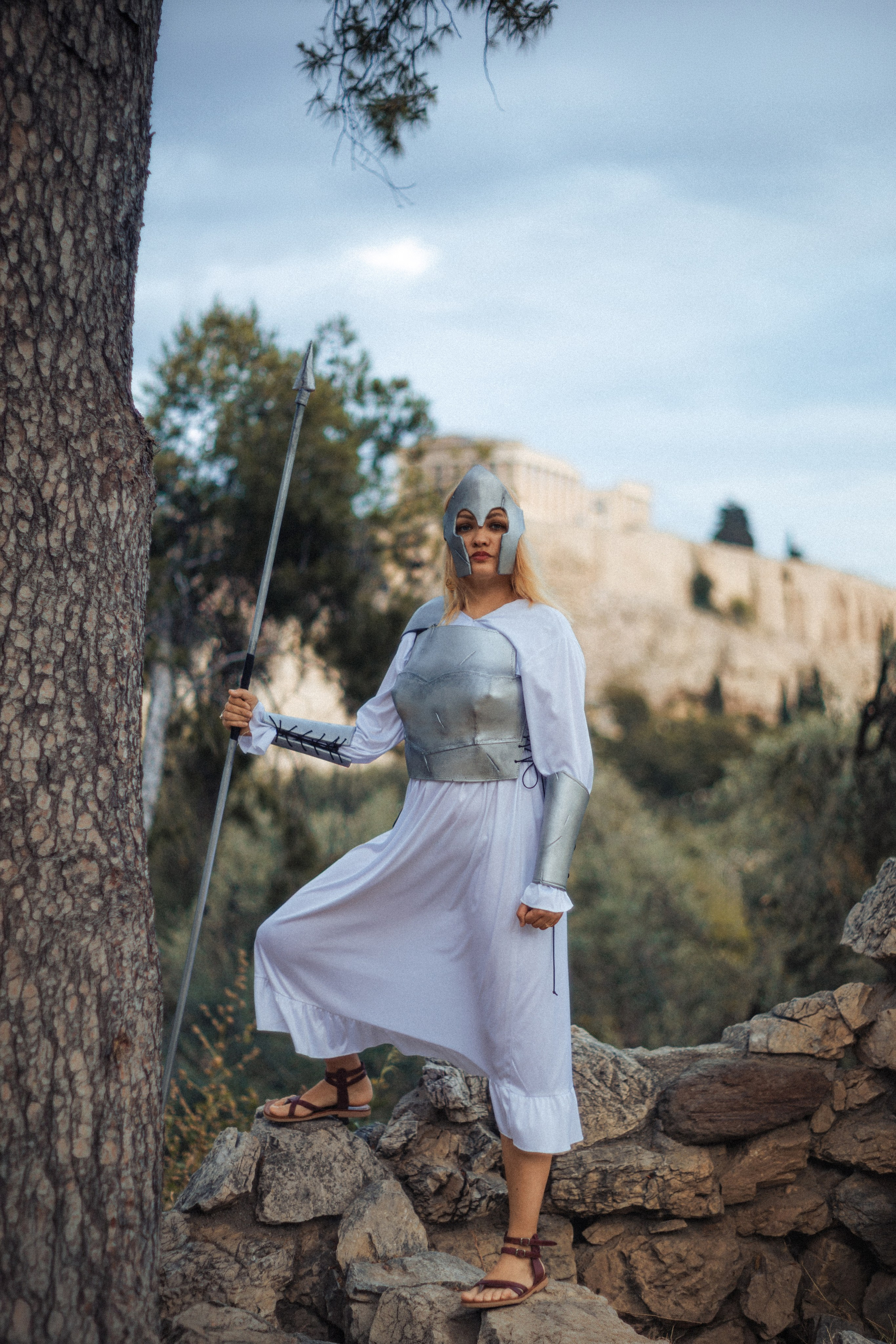 Ilona as Athena. Photographer in Greece Kristina