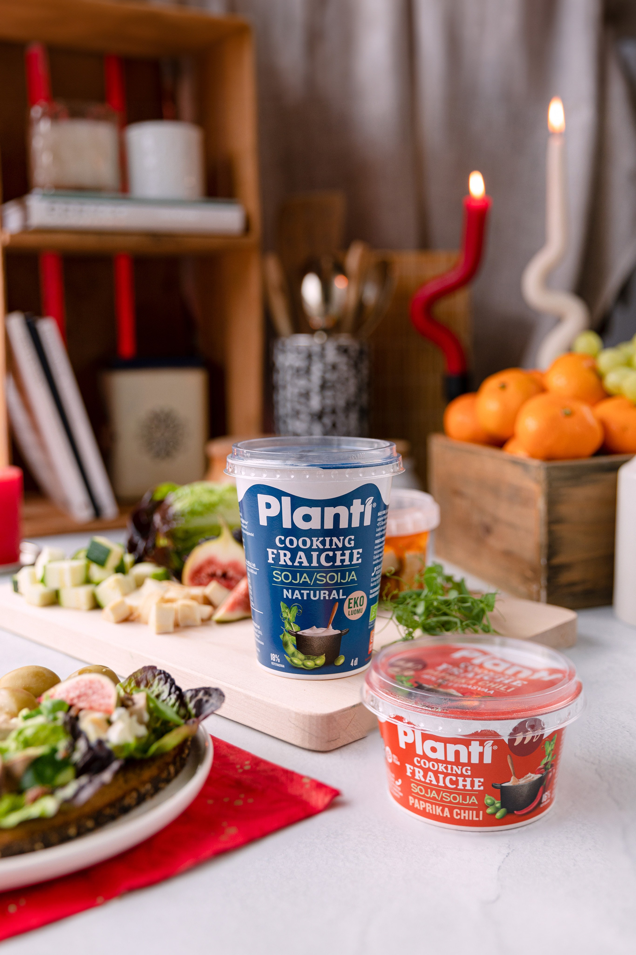 Festive fotoshoot in studio with special props. Christmas in not so traditional and creative way for product photography. 