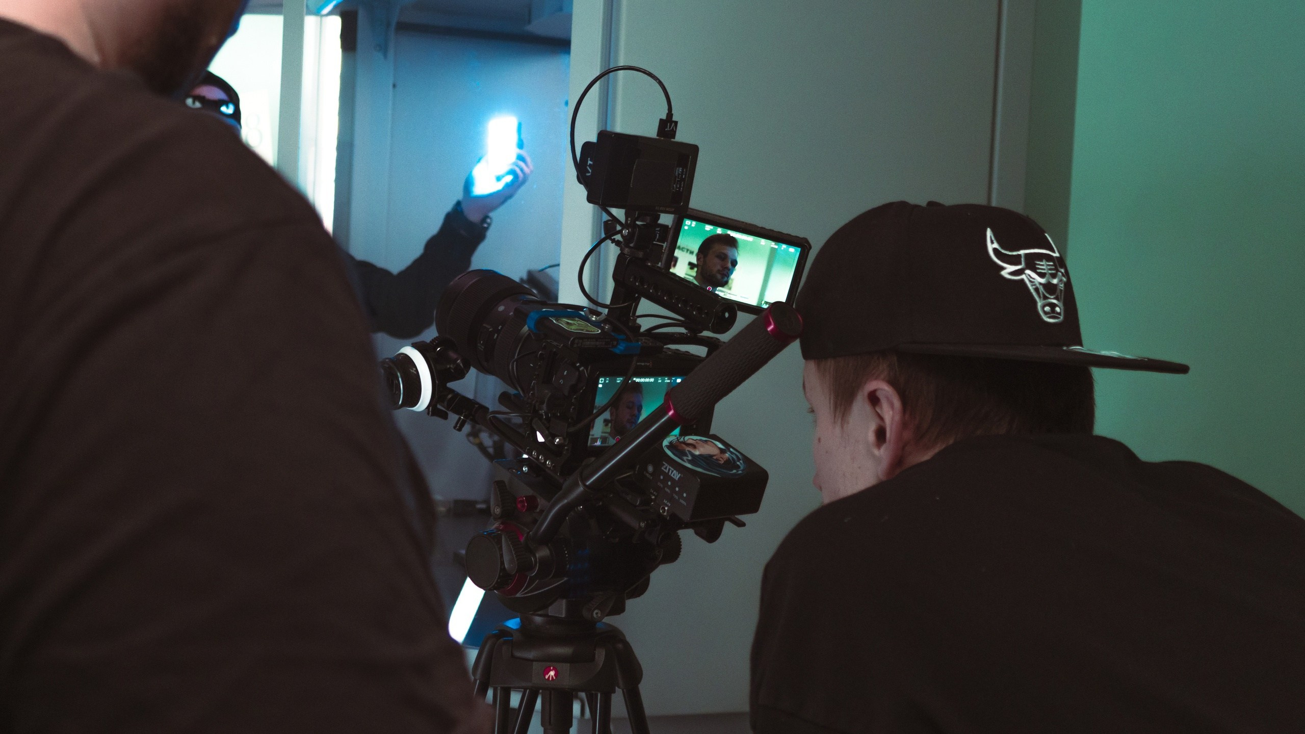 Backstage of the shooting of a advertising video