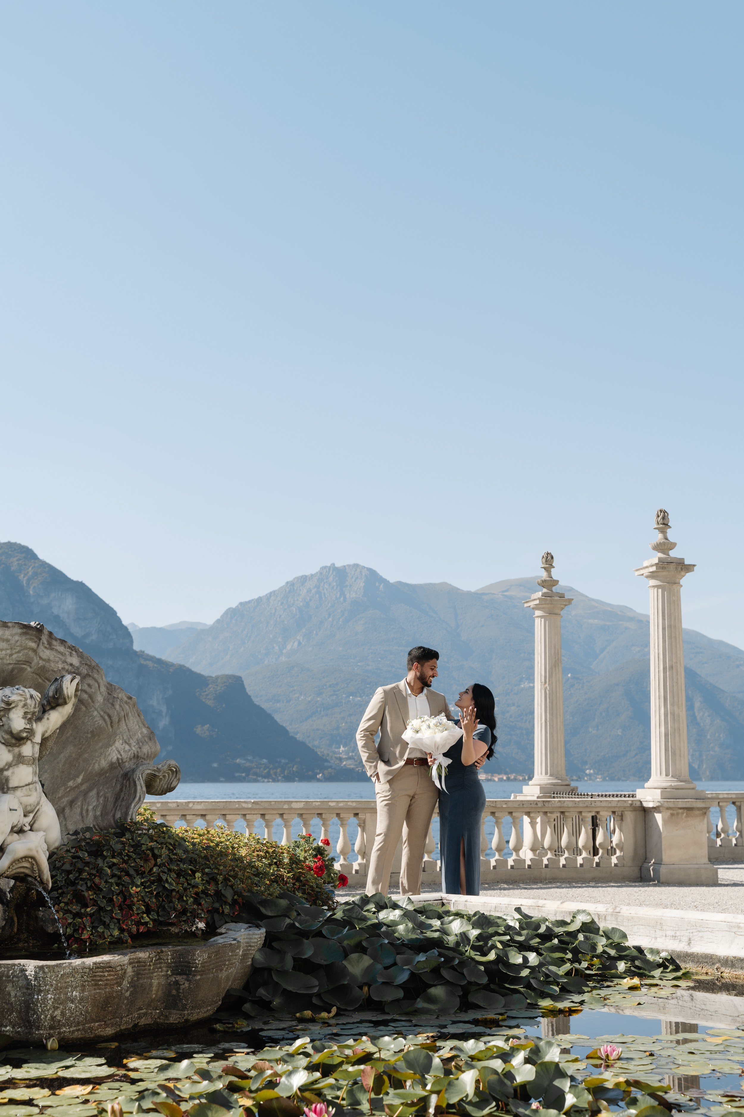 Villa Melzi Secret Proposal. Lake Como Proposal Photographer | Surprise Proposals & Engagements