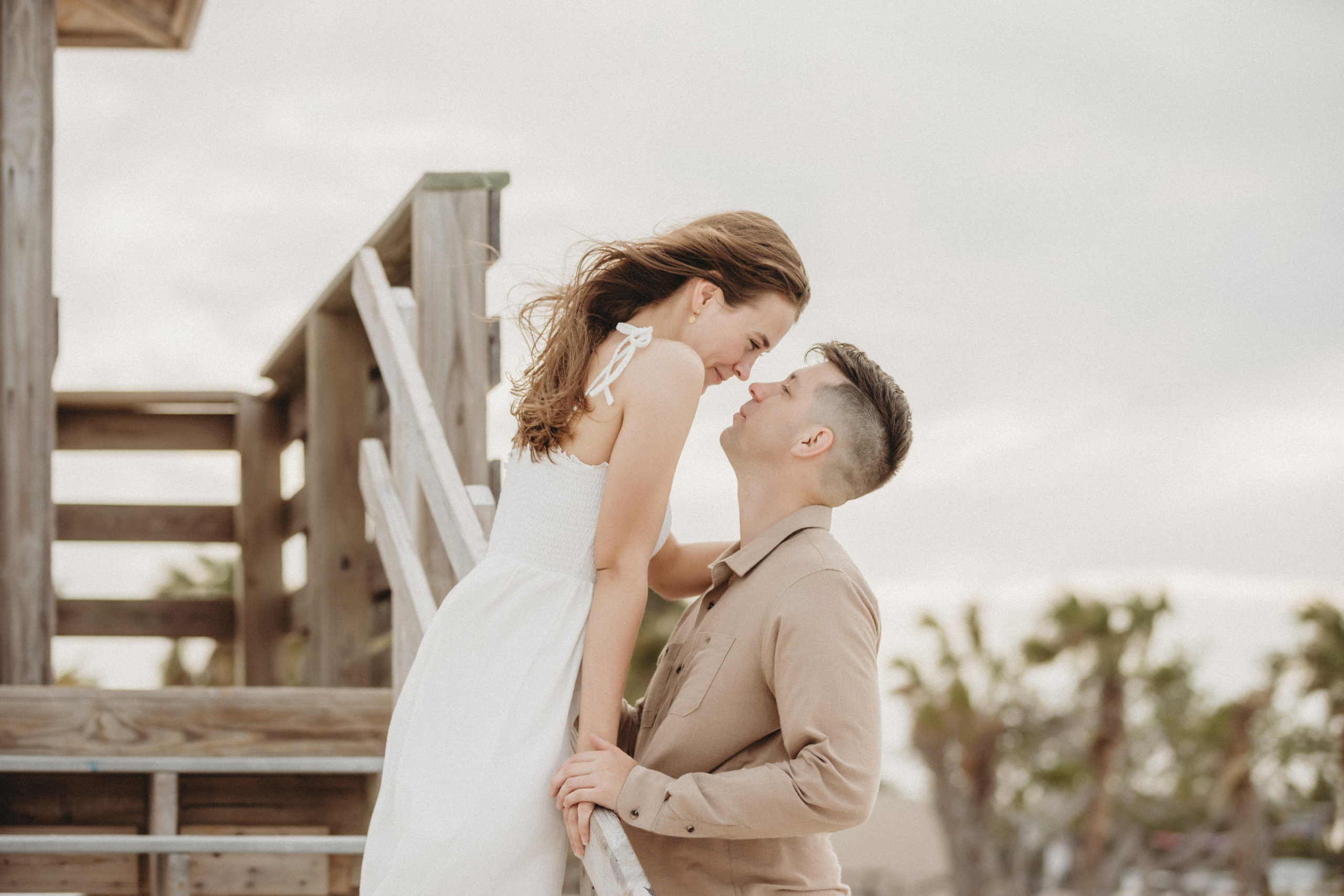 engagement photoshoot on the Lido Beach Florida