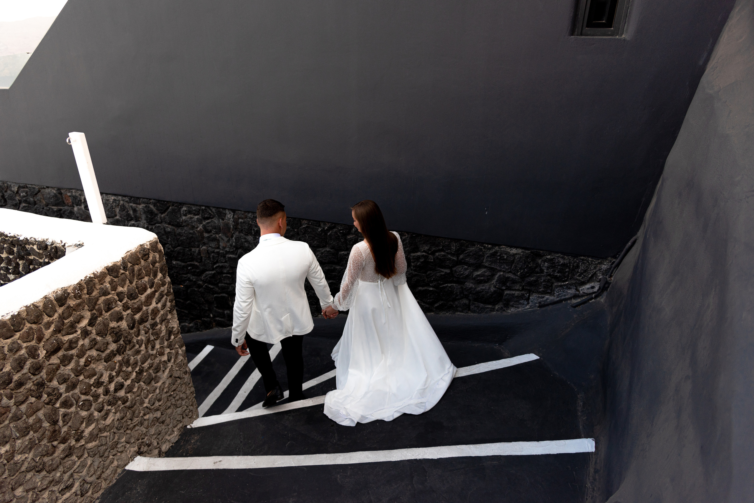 Photo shoot on Santorini back stairs