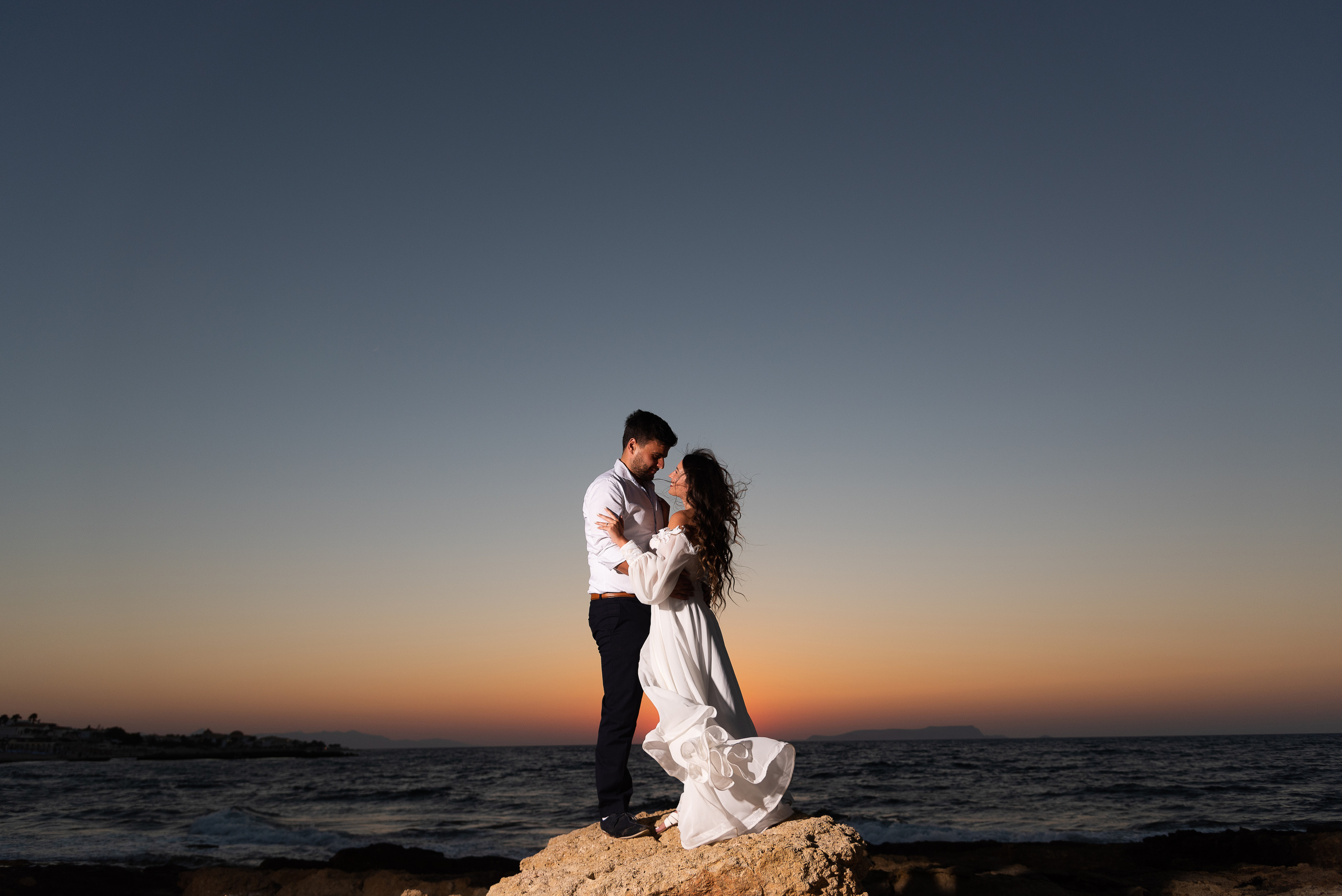 Sunset on the Island of Crete Wedding photo shoot