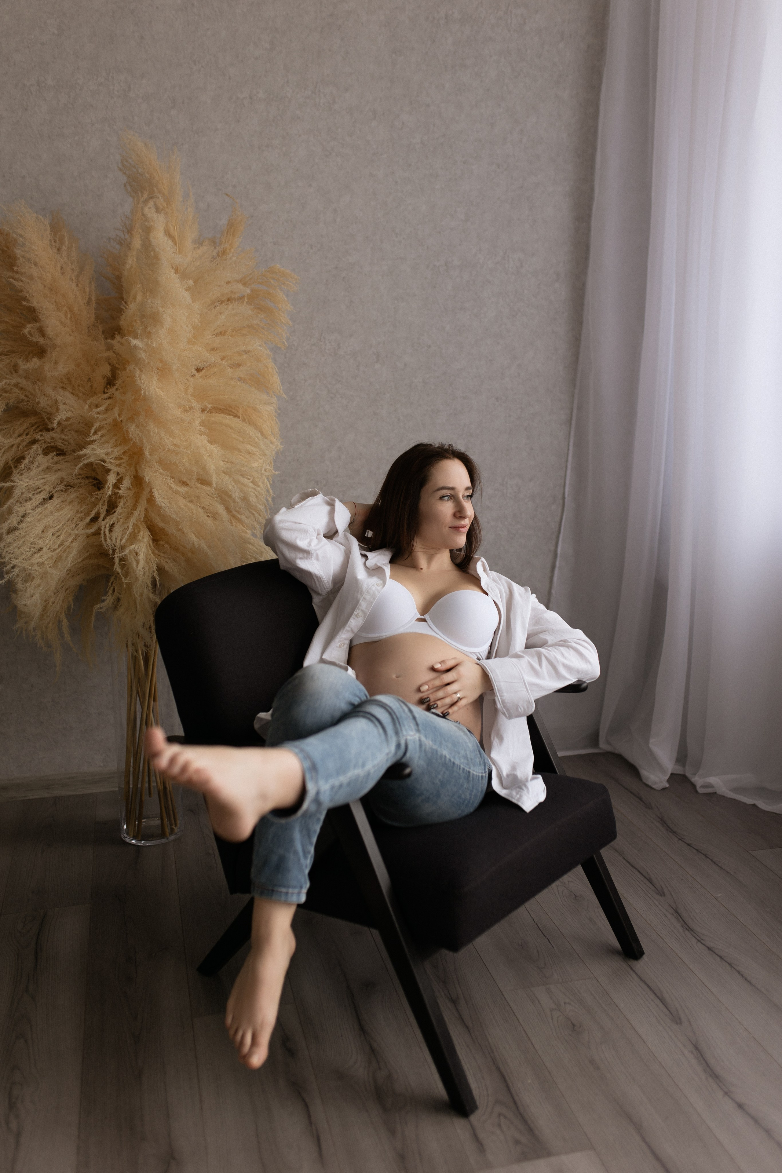 Laukimo (nėščiosios) fotosesija Marijampolėje, fotostudijoje