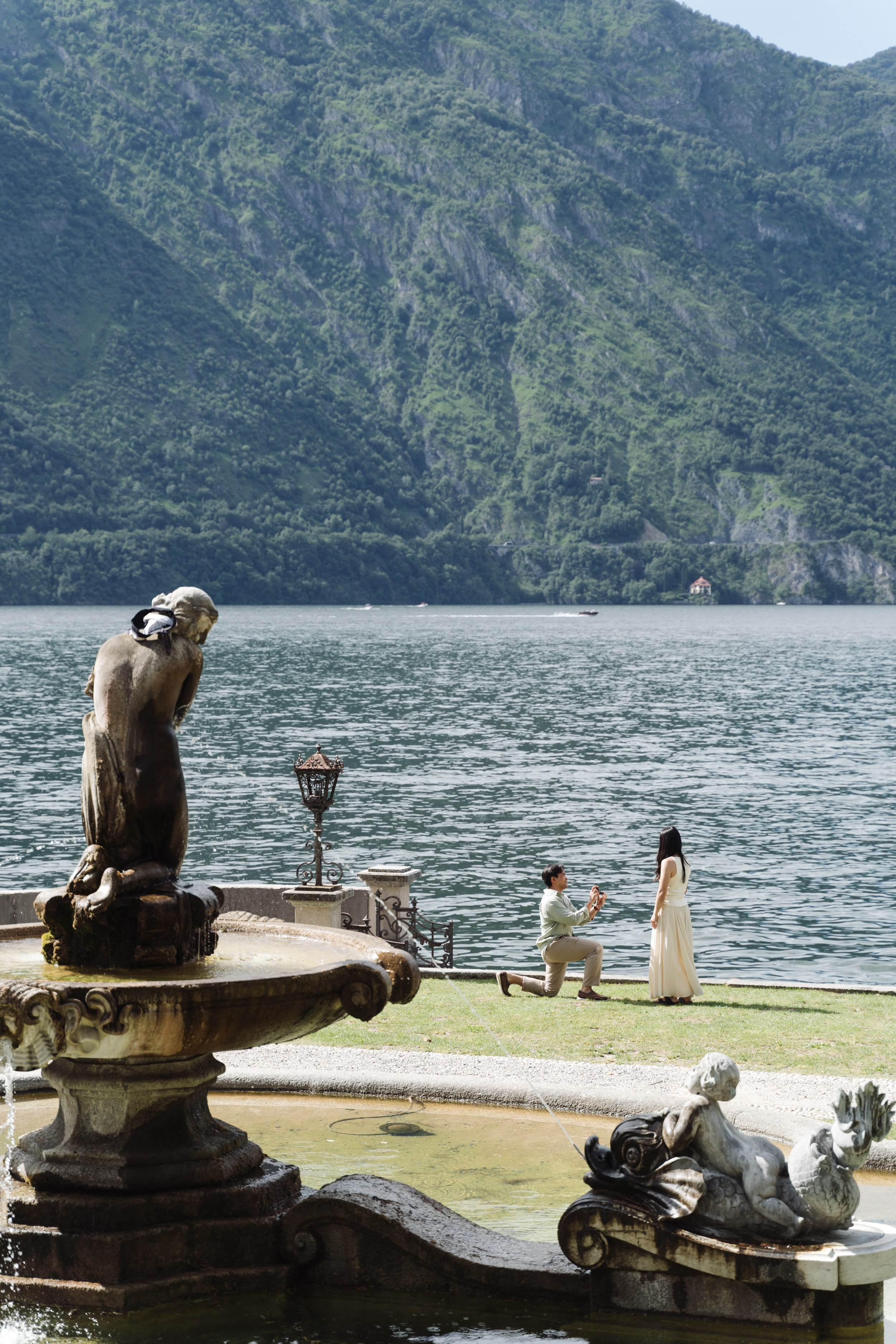 Tremezzo Sunrise Proposal. Lake Como Proposal Photographer | Surprise Proposals & Engagements