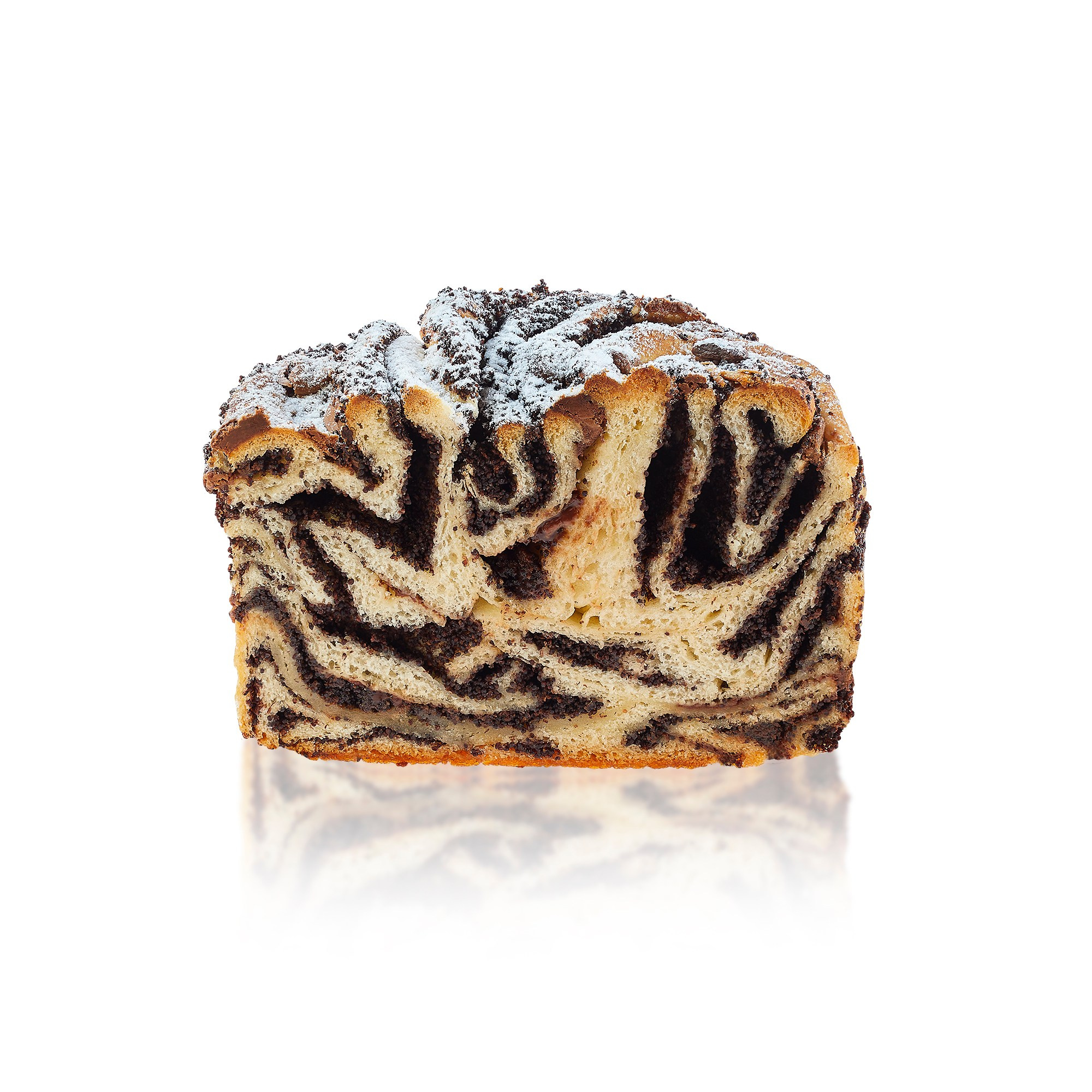 Photographer Roman Djuzev - Photo Cruffin With Poppy Seeds and Chocolate on a white background.