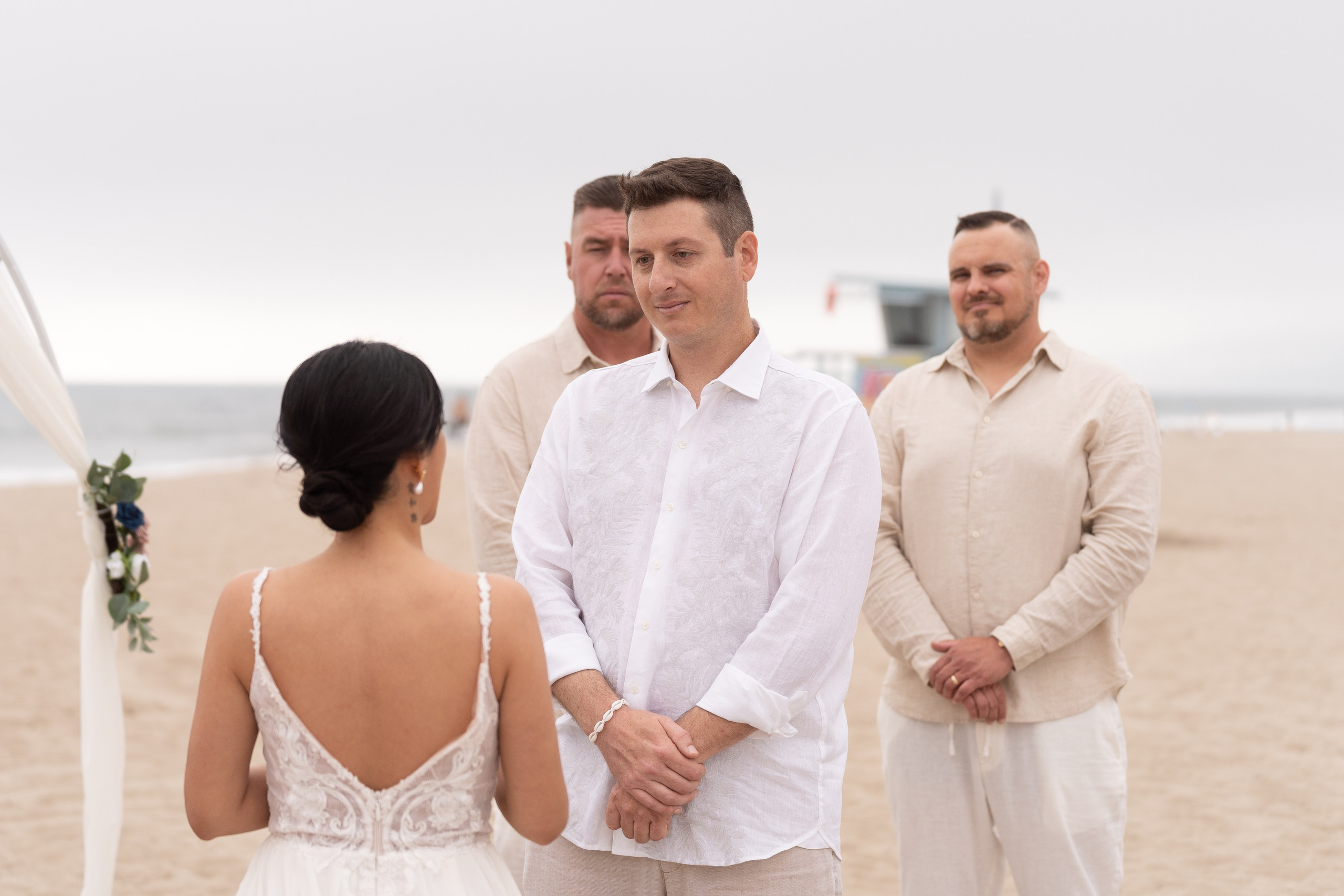 Santa Monica beach sunset elopement. Cinematic Wedding & Elopement Photography in Los Angeles | Inspired by Indie Film & Real Life