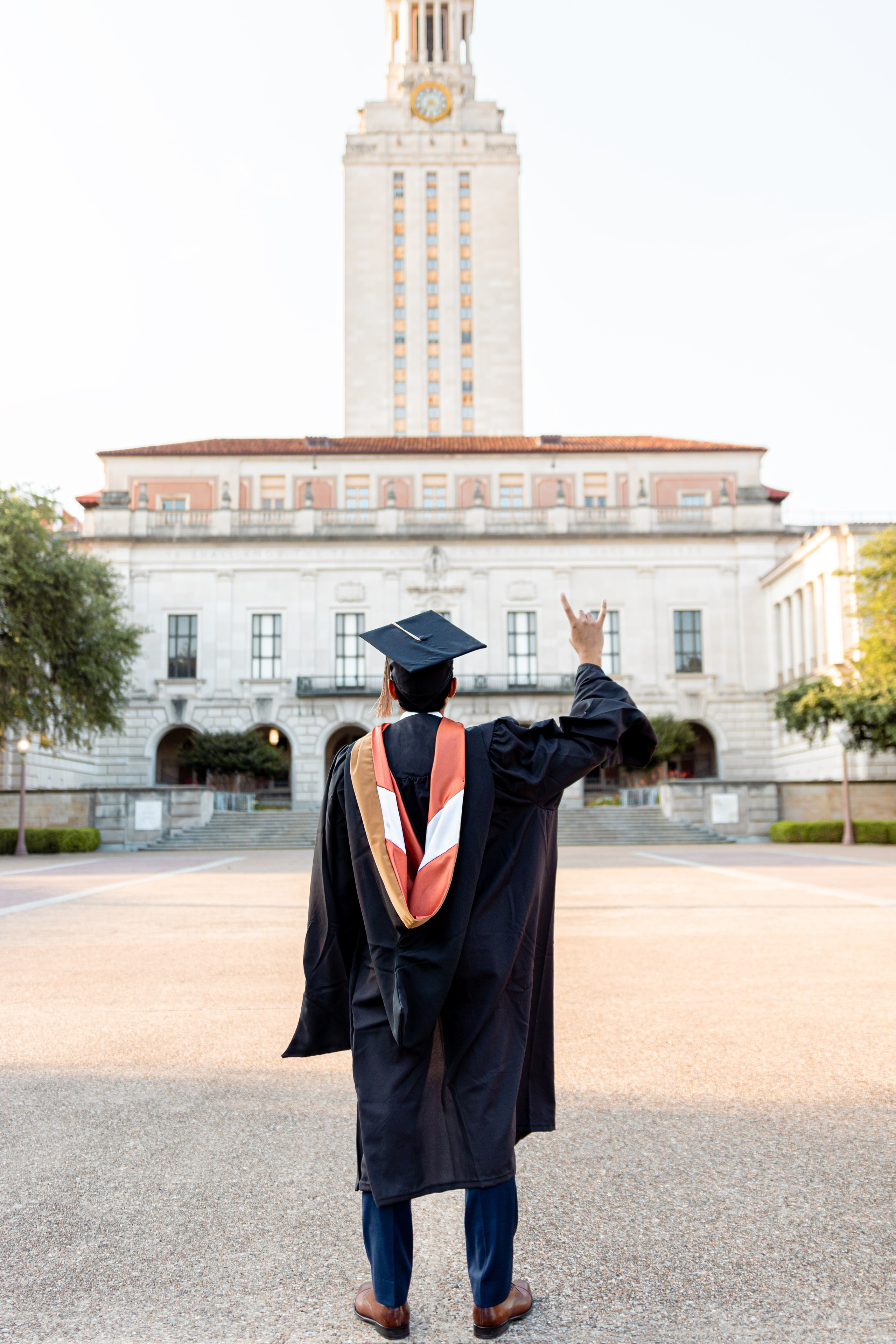 Samir's graduation photoshoot at the University of Texas Austin