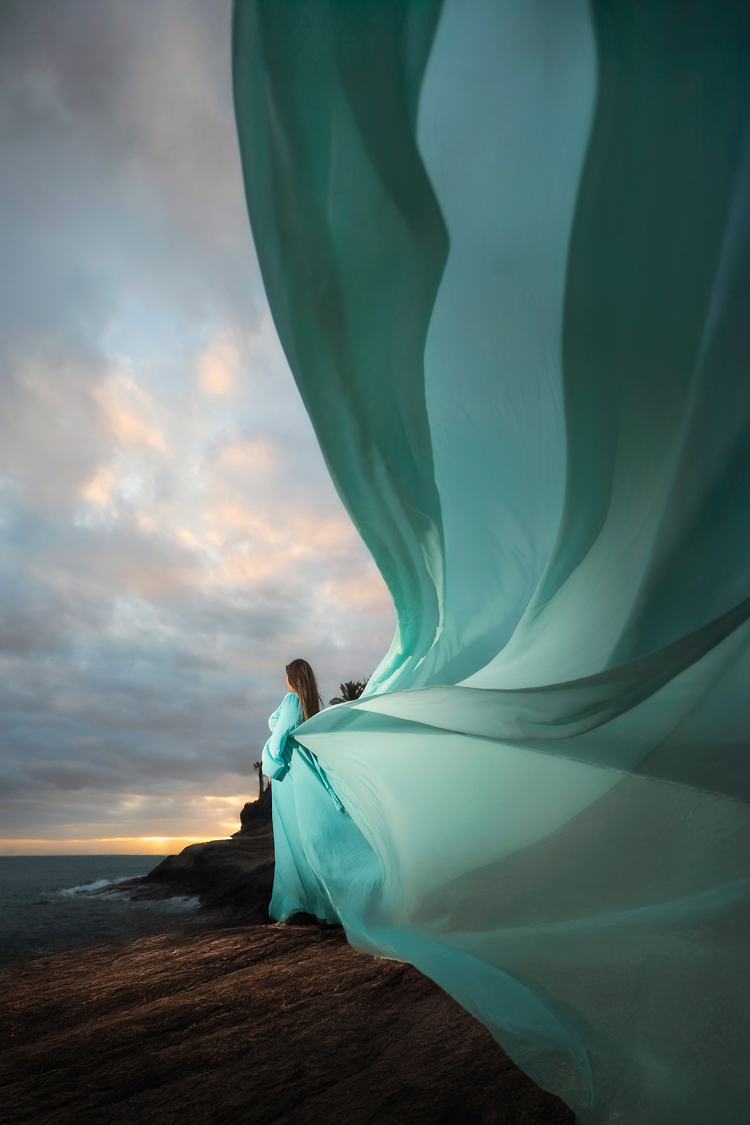 Sesión premamá en el estudio y en el aire libre. Таня Боннет | Профессиональный фотограф на Тенерифе — Летящие платья