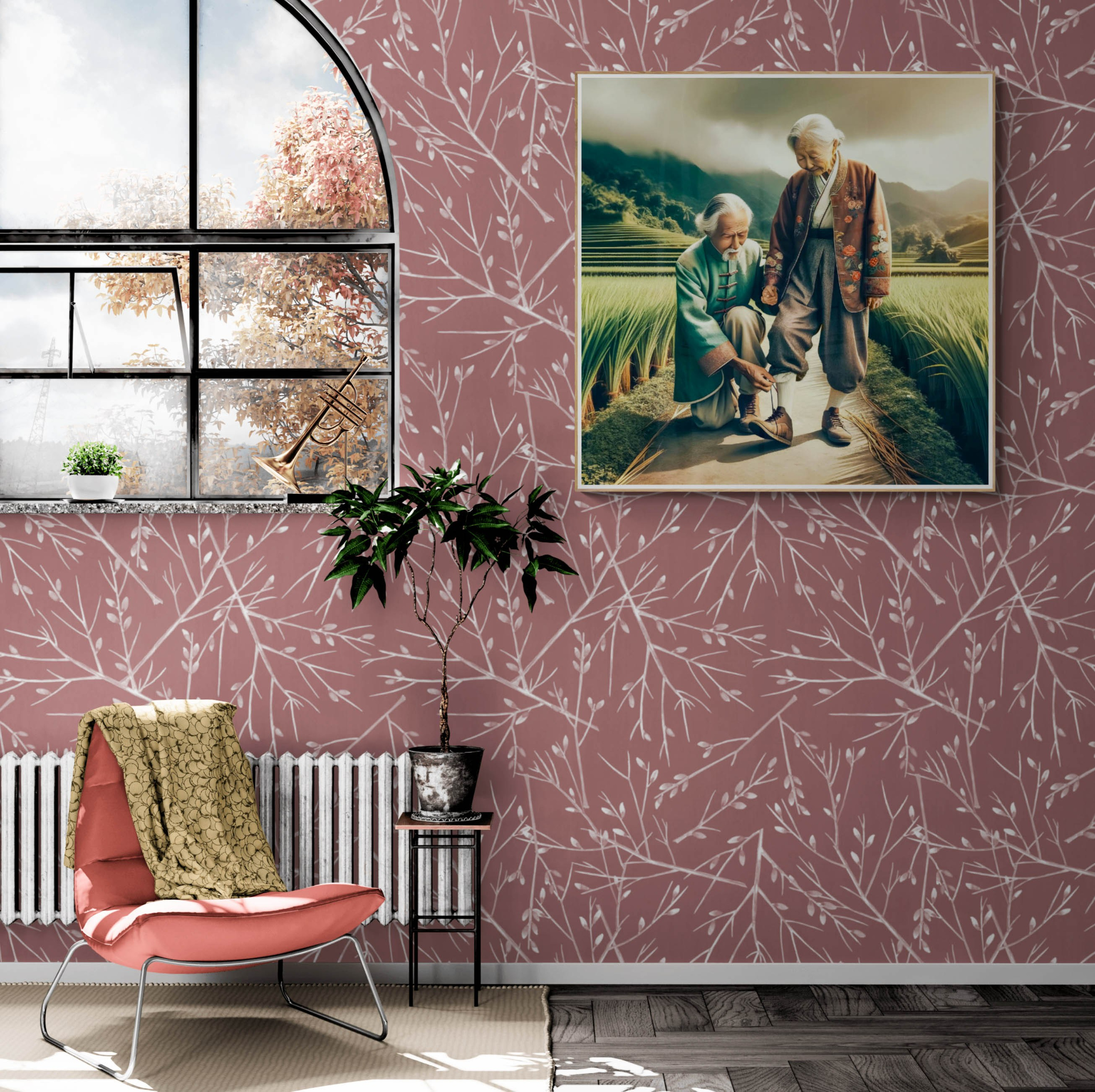 Digital painting for interior “Eternal love”. AI Photo Retoucher and Image Restorer Zhanna Ognivo