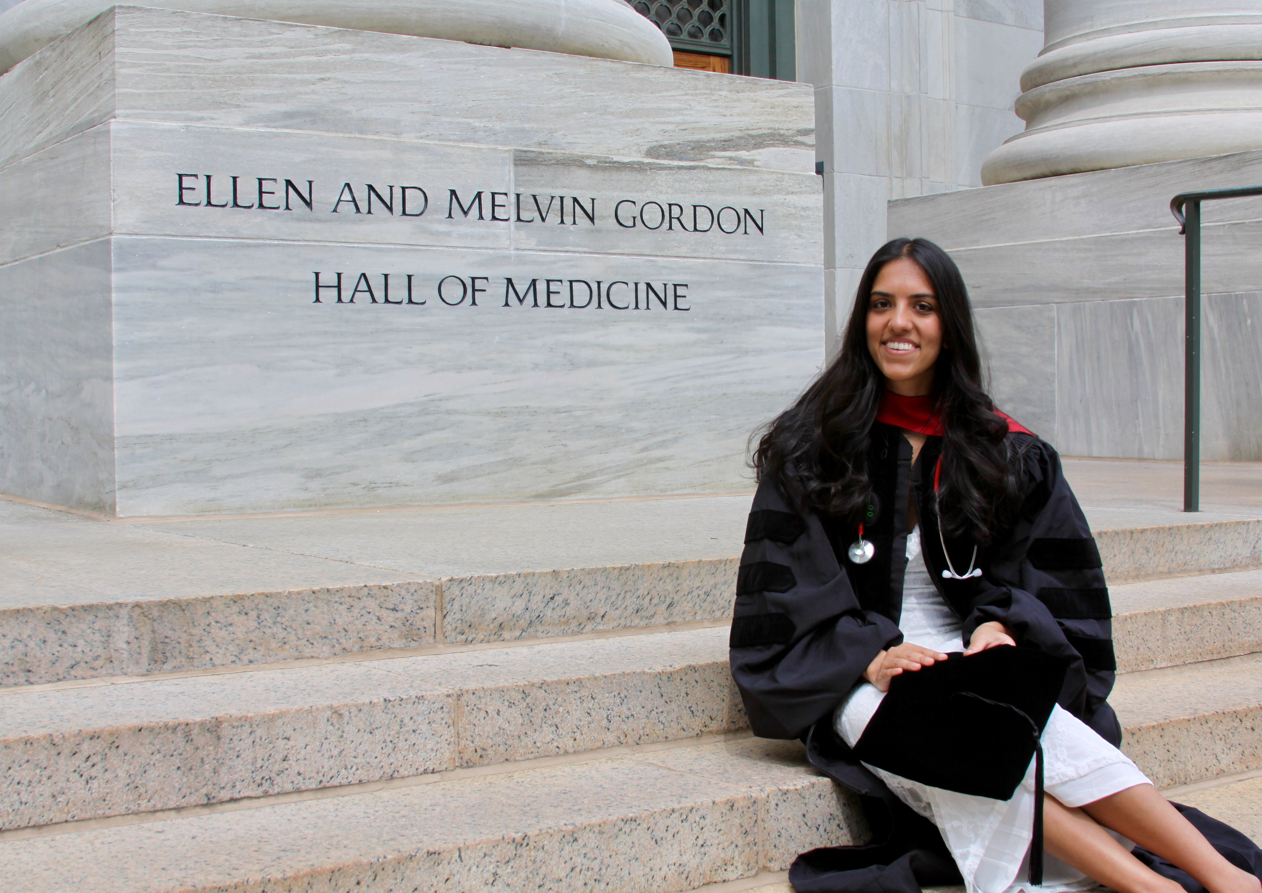 MD graduation with Ruhi. Kelly Sang, graduation and portrait photographer in Boston