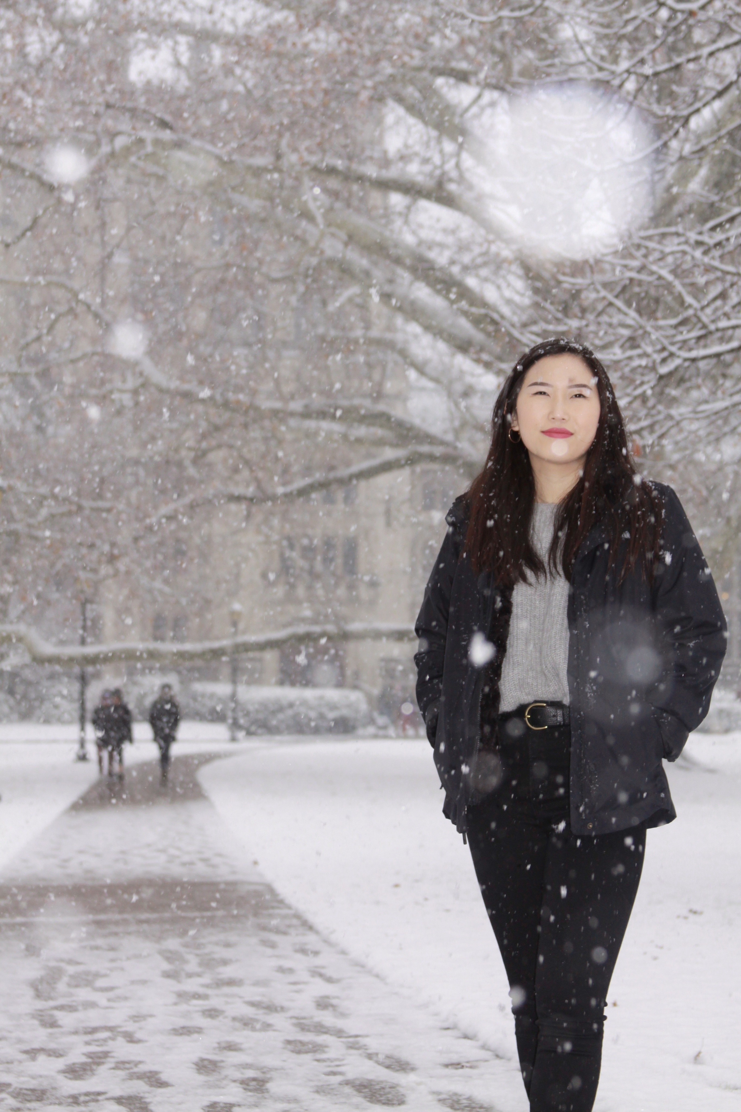 Snow day with Alex and Frances. Kelly Sang, graduation and portrait photographer in Boston