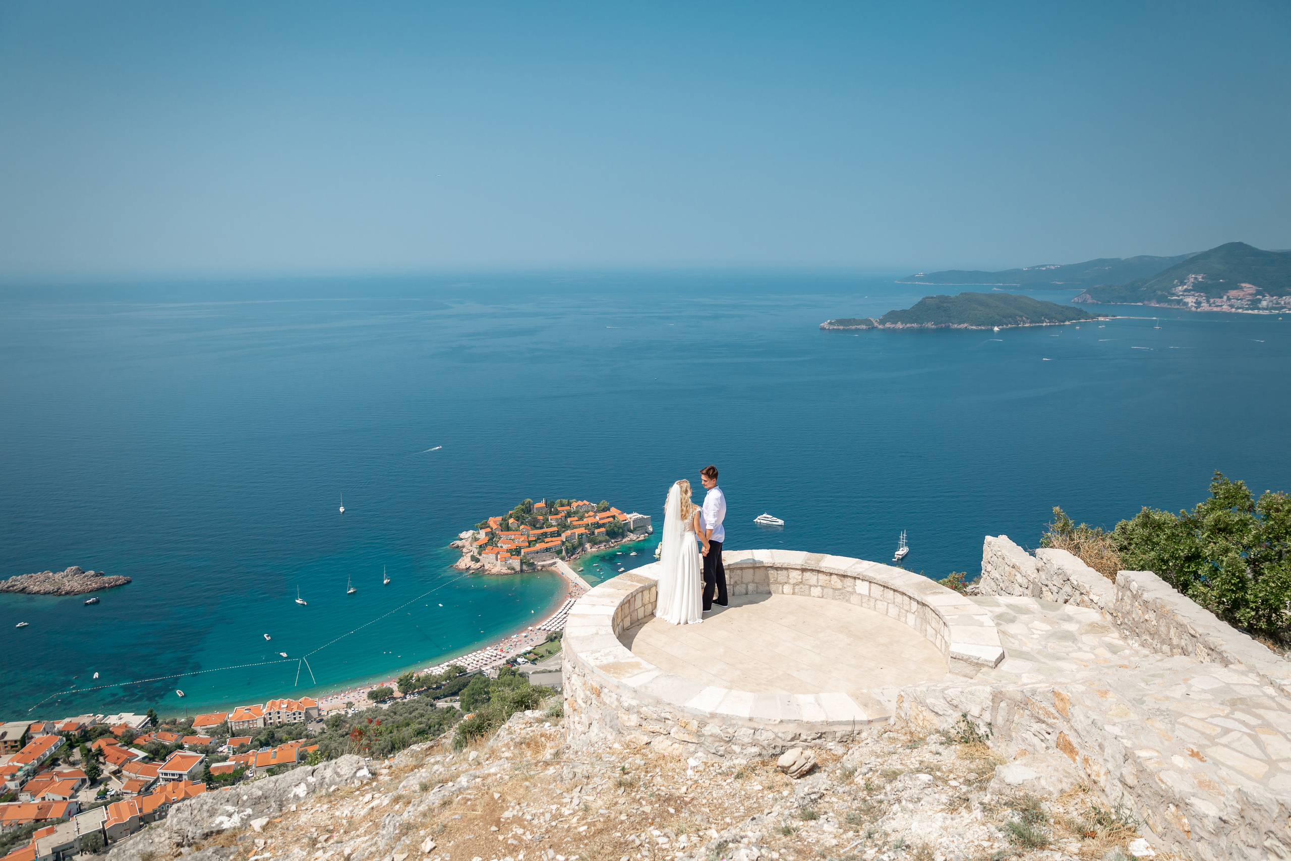 Sveti Stefan'da fotoğraf çekimi
