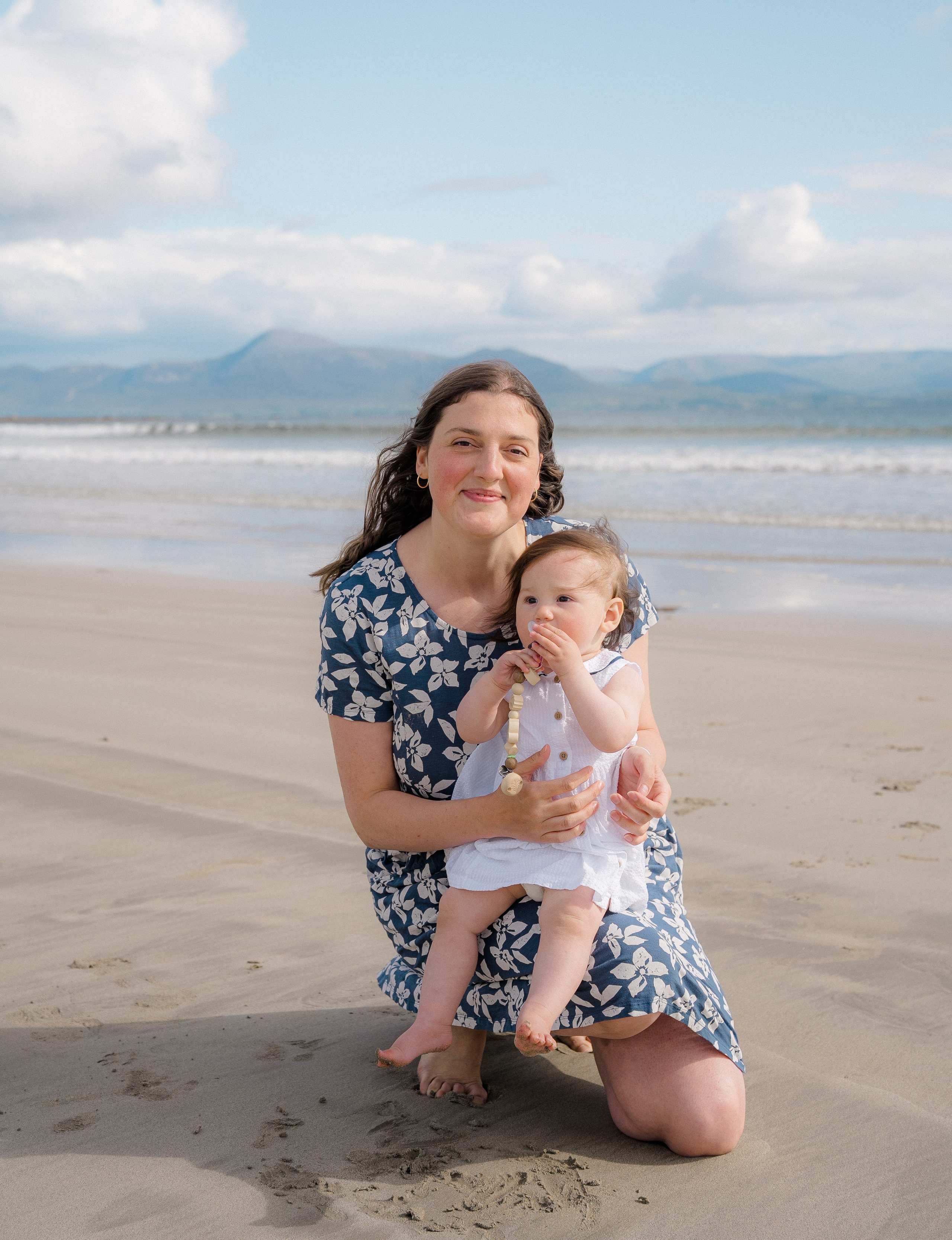 Darya and Mia at the ocean. Wedding and family photographer Ireland