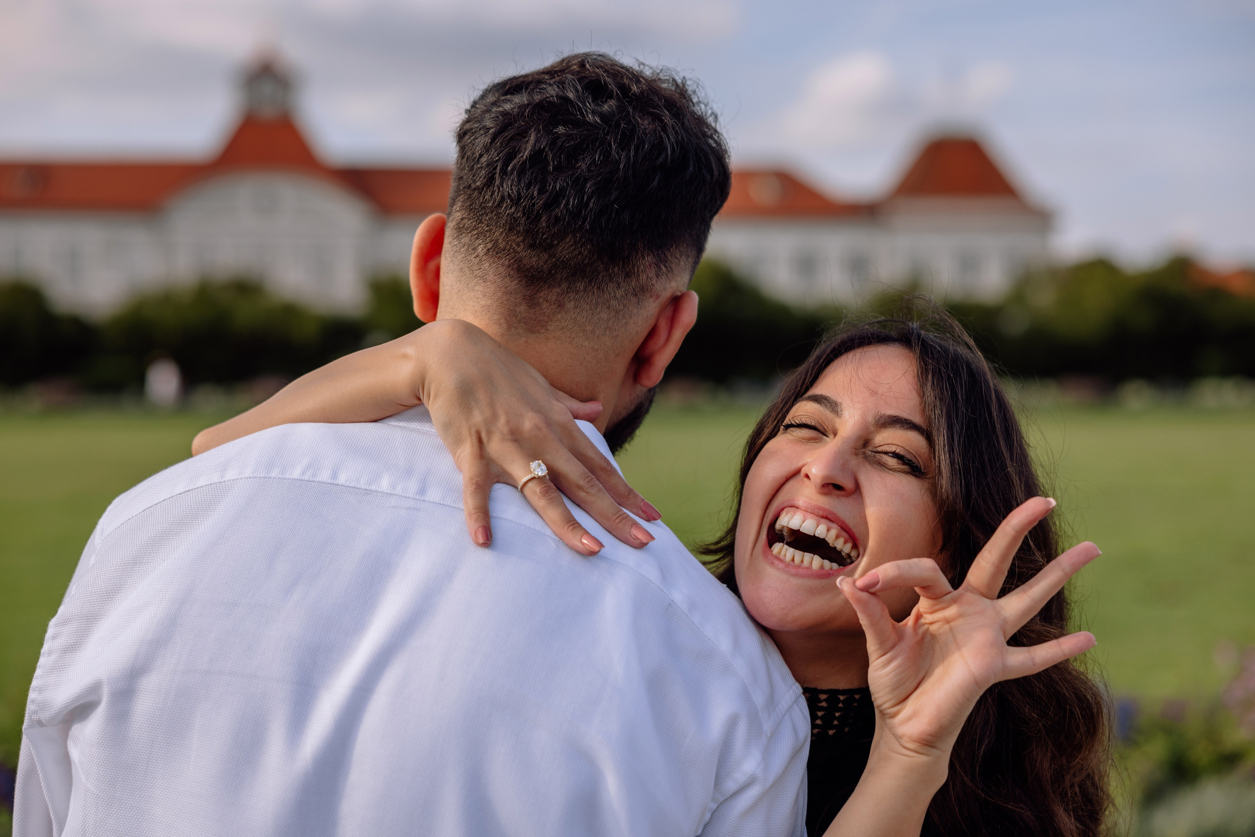 Antrag am Schloss Nymphenburg. Hochzeitsfotograf München Taufe Familienfotograf Tanja Mauke