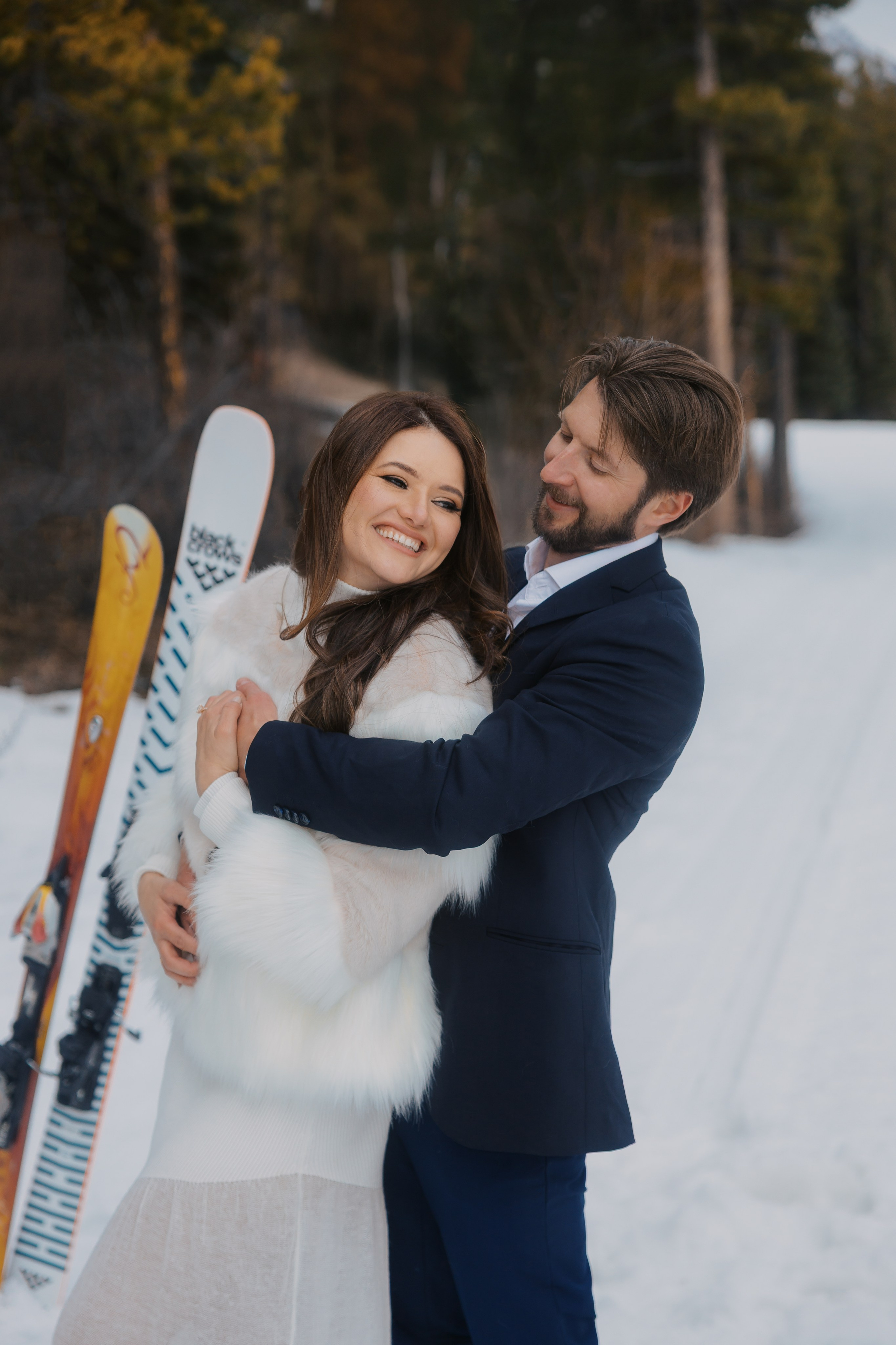 Ski engagement session. Home