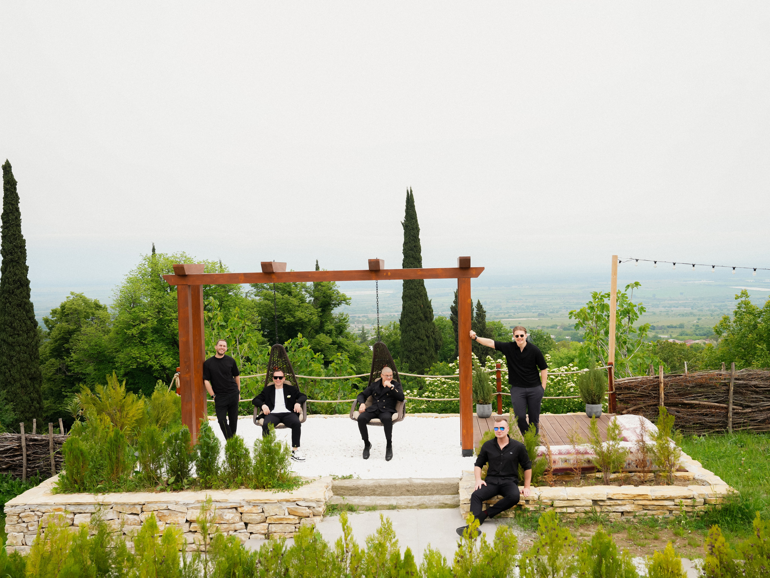 Wedding ceremony terrace in Kakheti vineyard setting