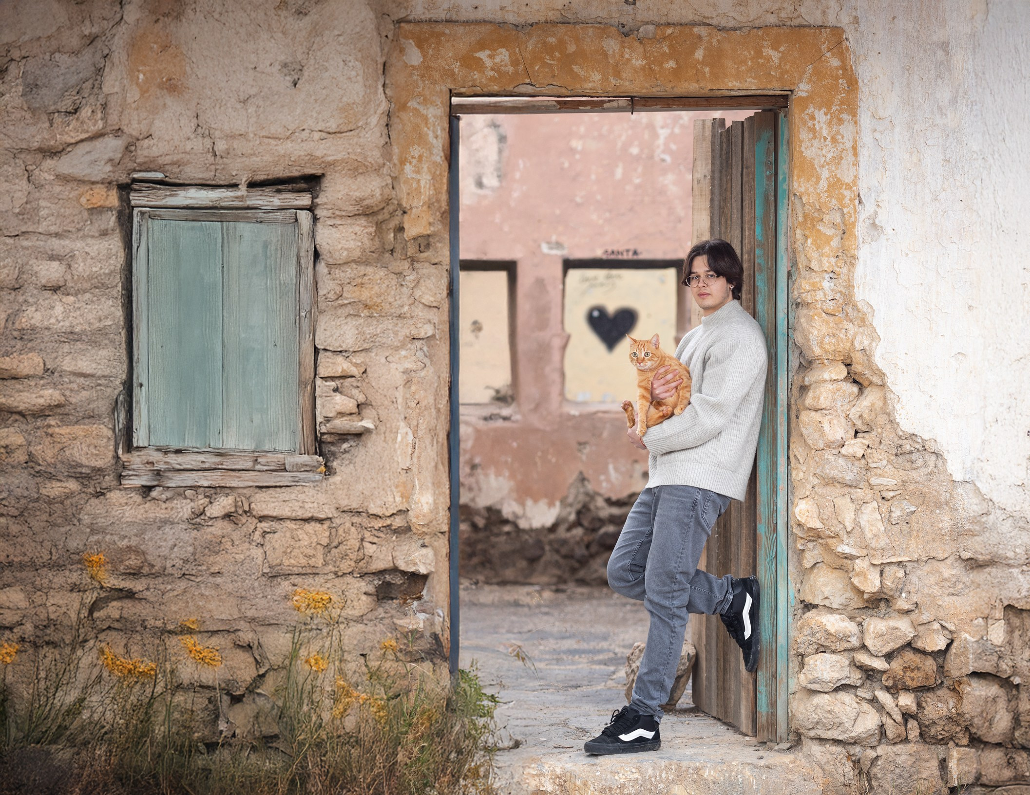 Fotosesion de mis hijos con su gato Boris. Fotógrafo Almeria. Swetlana Ushakova