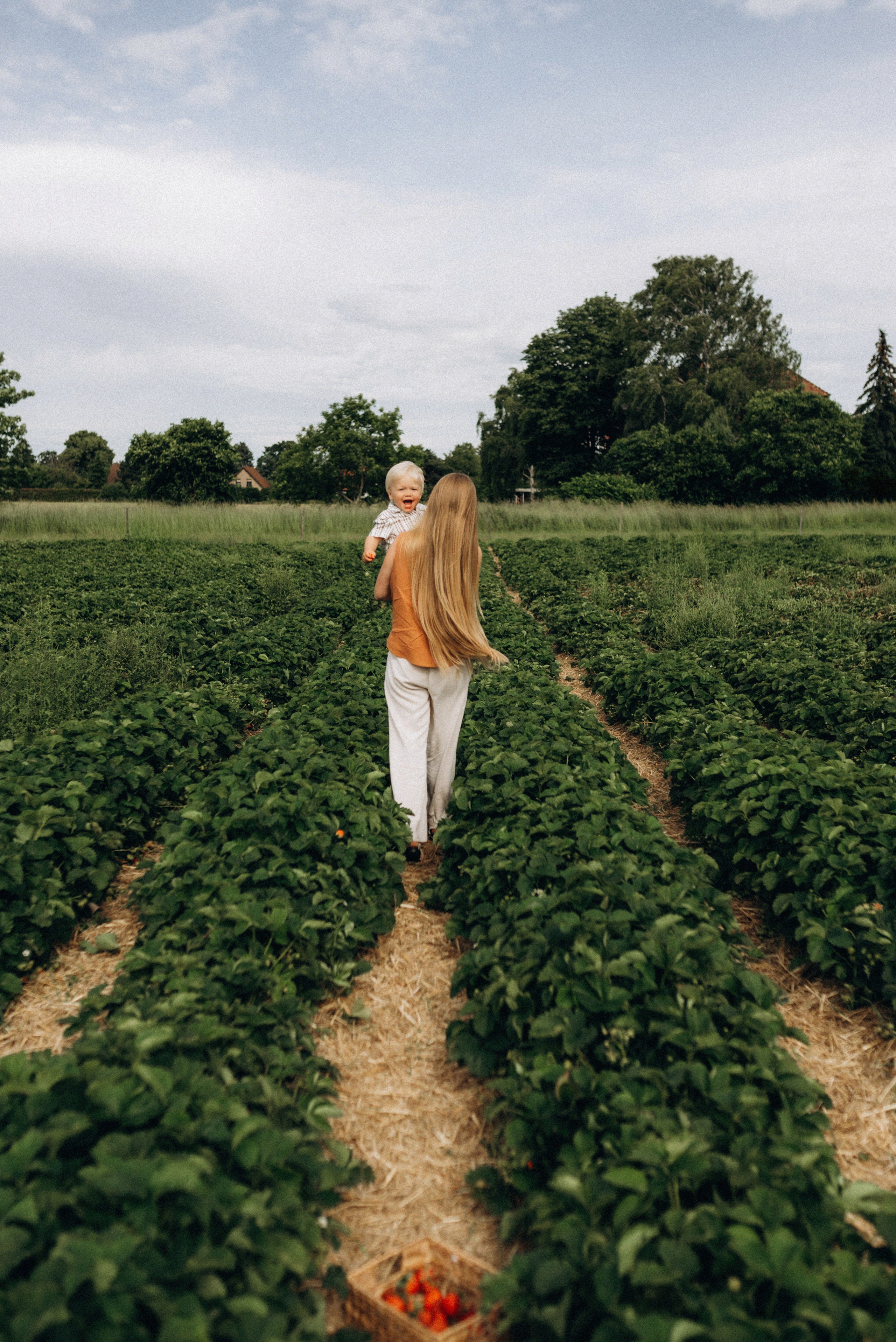 Семейная фотосессия в клубнике. Семейный фотограф Лейпциг, Германия