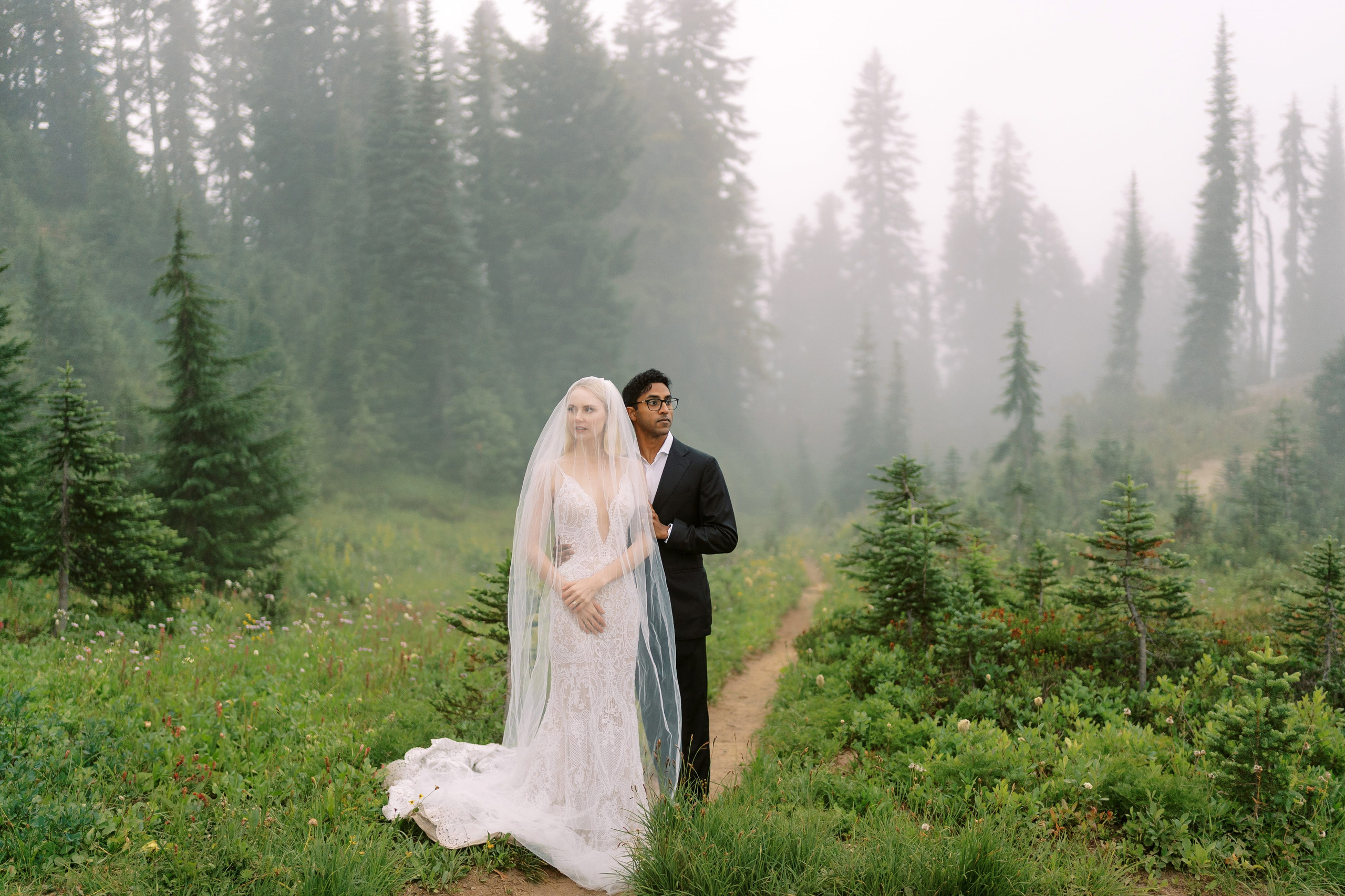 Rachel & Ryan Wedding photoshoot. August 2024. Little Tipsoo Lake, WA Day 2. EVAN ARISTOV WEDDING PHOTOGRAPHY — Seattle Wedding Photographer
