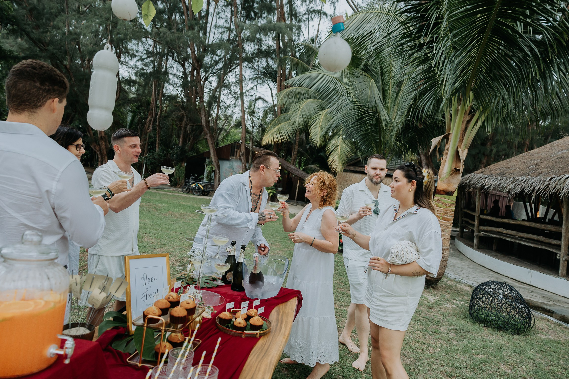 Simone & Matthias Peter. Buddhist blessing wedding Ceremony on Koh Samui, Thailand