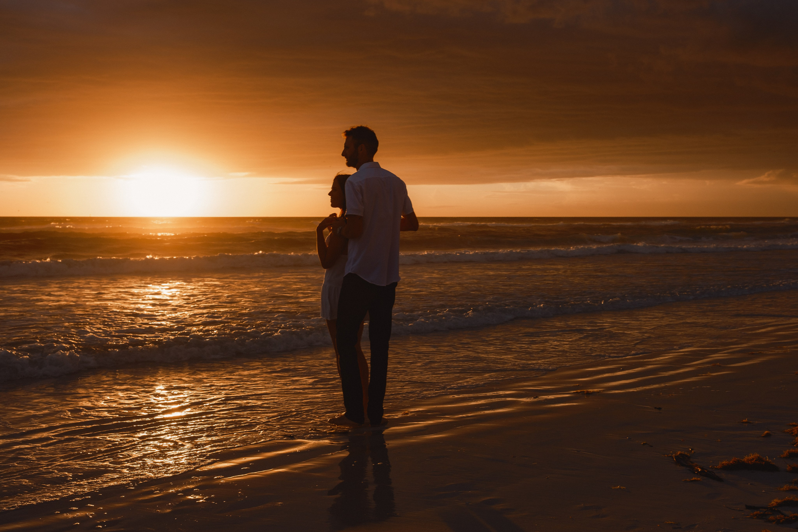 Engagement sunset photoshoot on the beach in Sarasota Florida