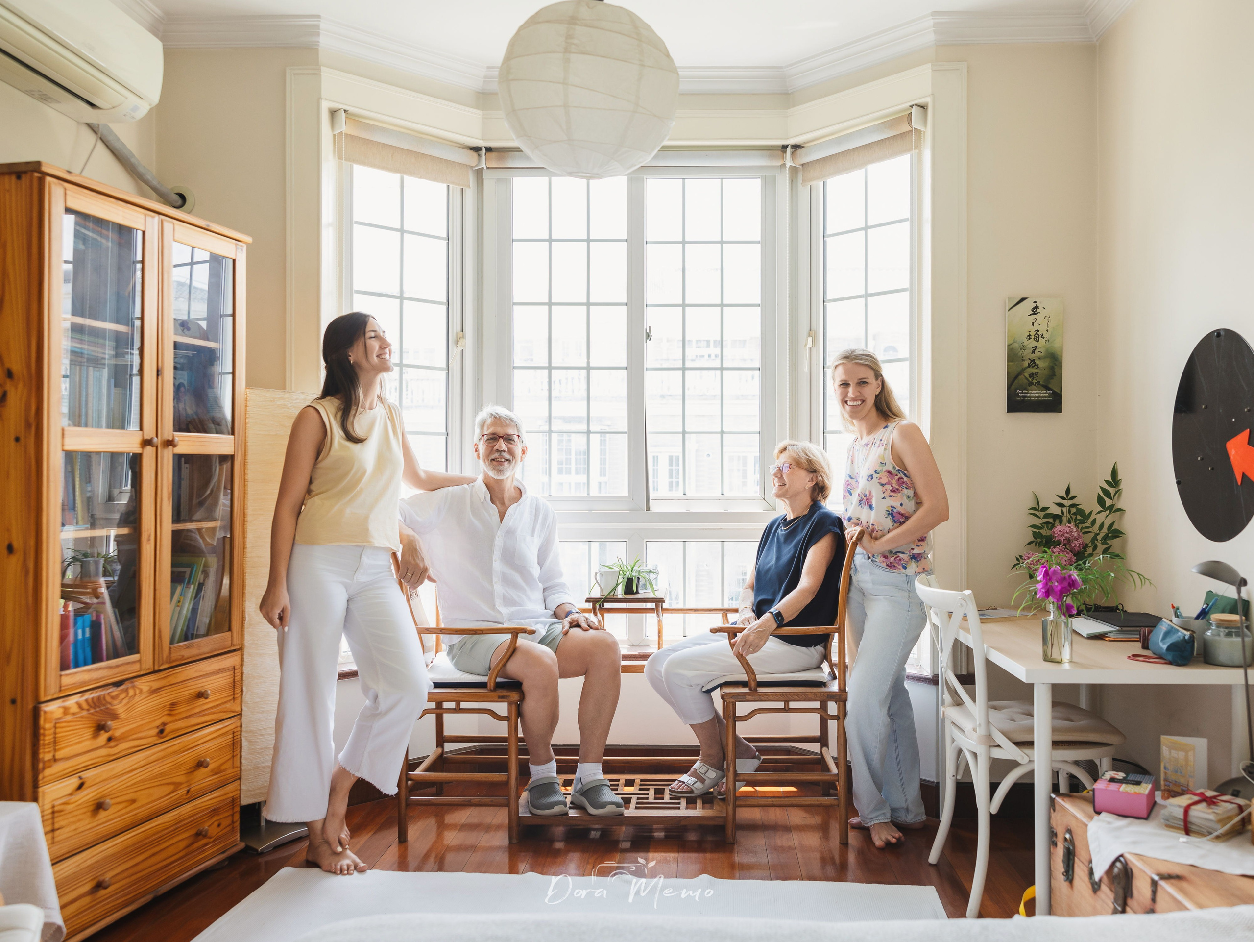 A German family photographed in their Shanghai home before moving back to Germany.