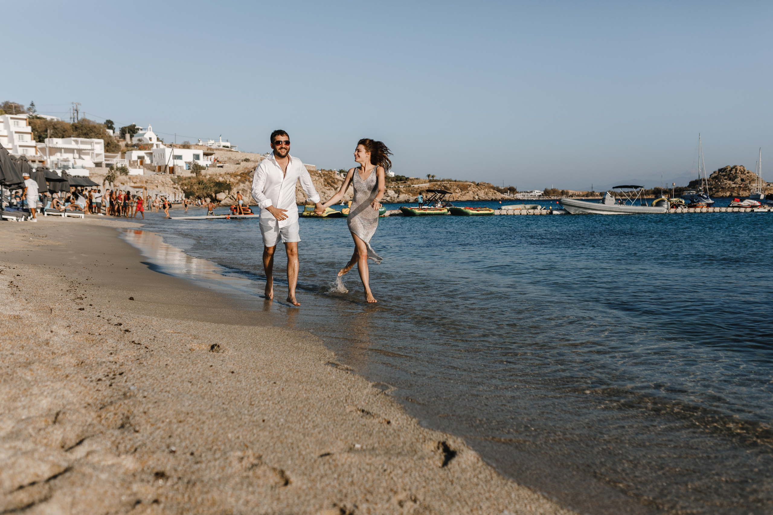 Ruslan & Nastya, Mykonos. Denny Savon — Photographer in Santorini | Weddings, Love Stories & Flying Dress